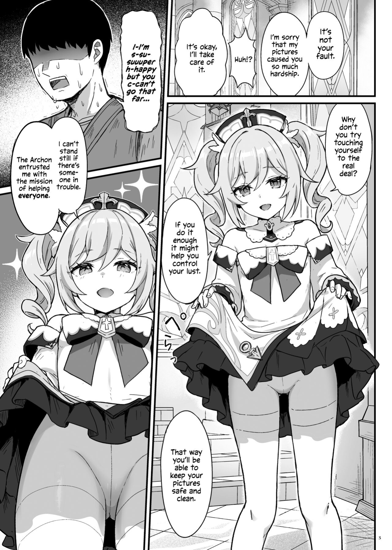 [Wasabi Mochi (Momosawa)] Barbara-chan ga Ecchi na Chiryou o Shite kureru Hon | Barbara's Sexual Treatment (Genshin Impact) [Shiromaru]