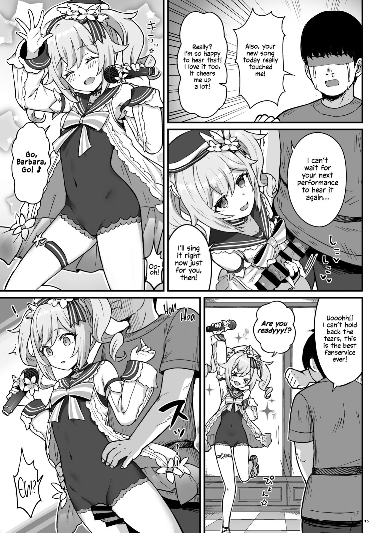 [Wasabi Mochi (Momosawa)] Barbara-chan ga Ecchi na Chiryou o Shite kureru Hon | Barbara's Sexual Treatment (Genshin Impact) [Shiromaru]