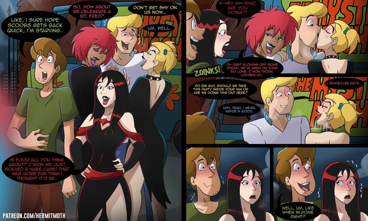 [Hermit Moth] Fred and Shaggy party with the Hex Girls (Scooby-Doo)
