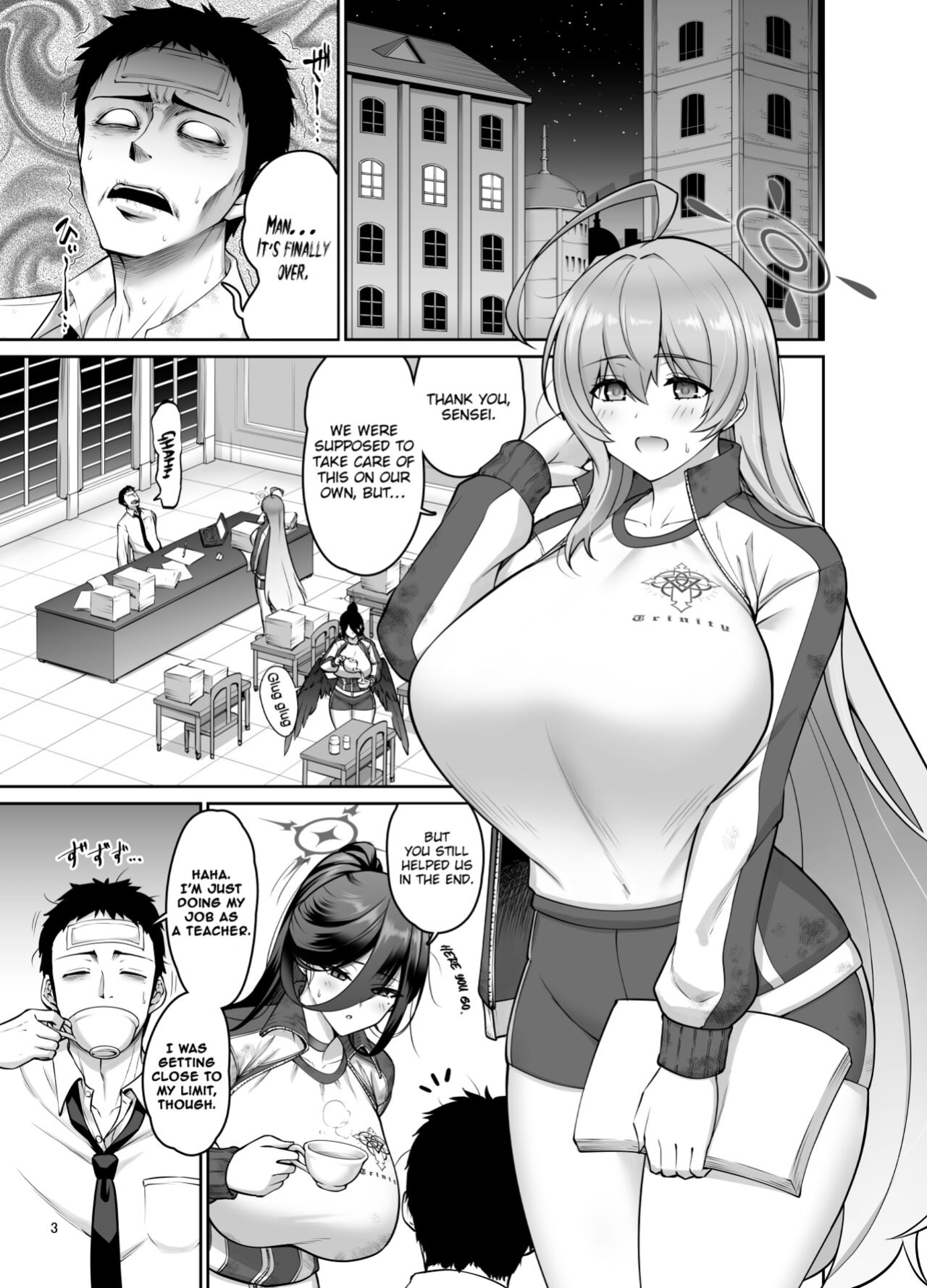 [Urasazan (Minamino Sazan)] Chichi no Ongaeshi (Blue Archive) [Kinsei Translations]