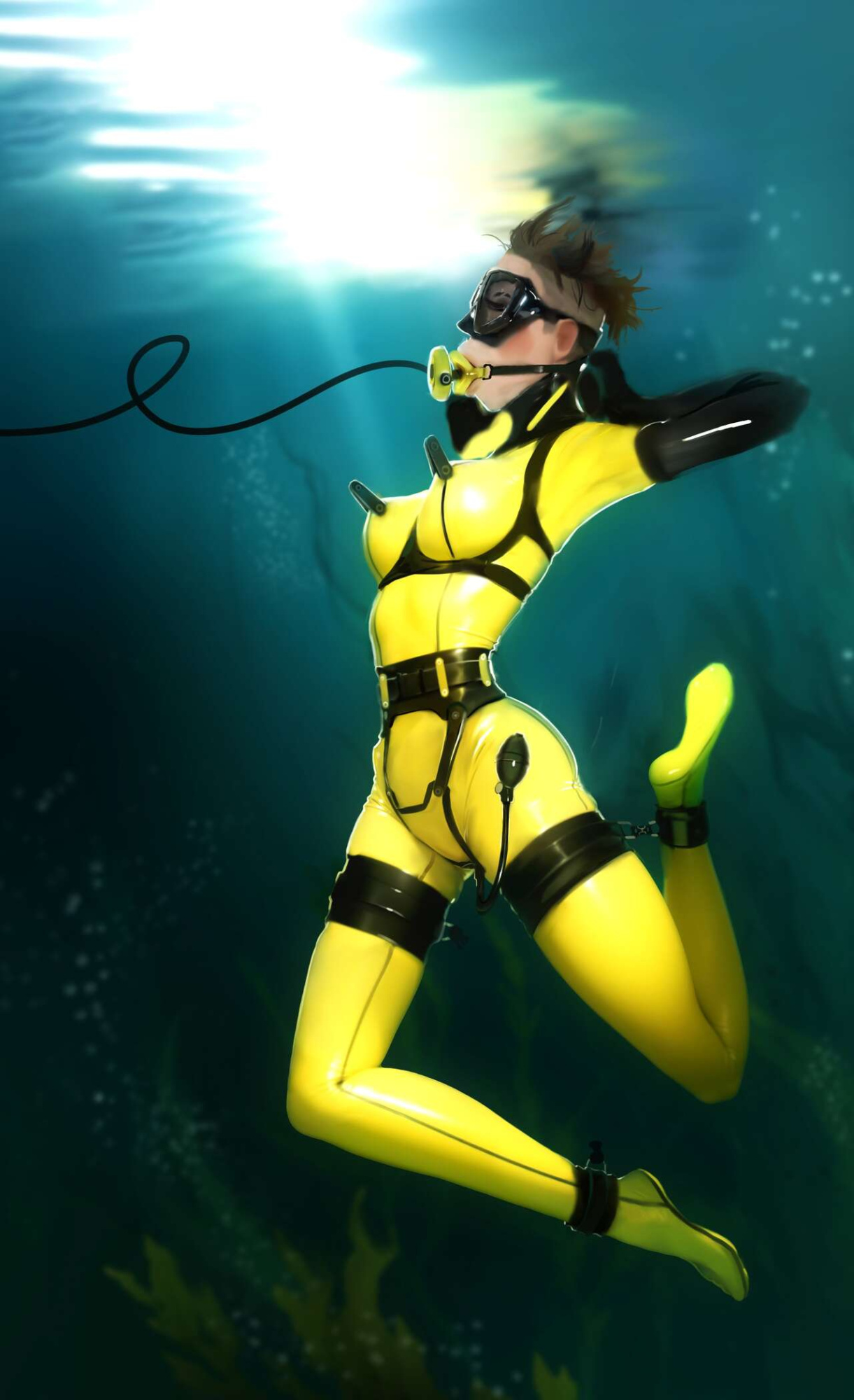 [Lukas] Underwater Latex Bondage with Jacky & Jenny
