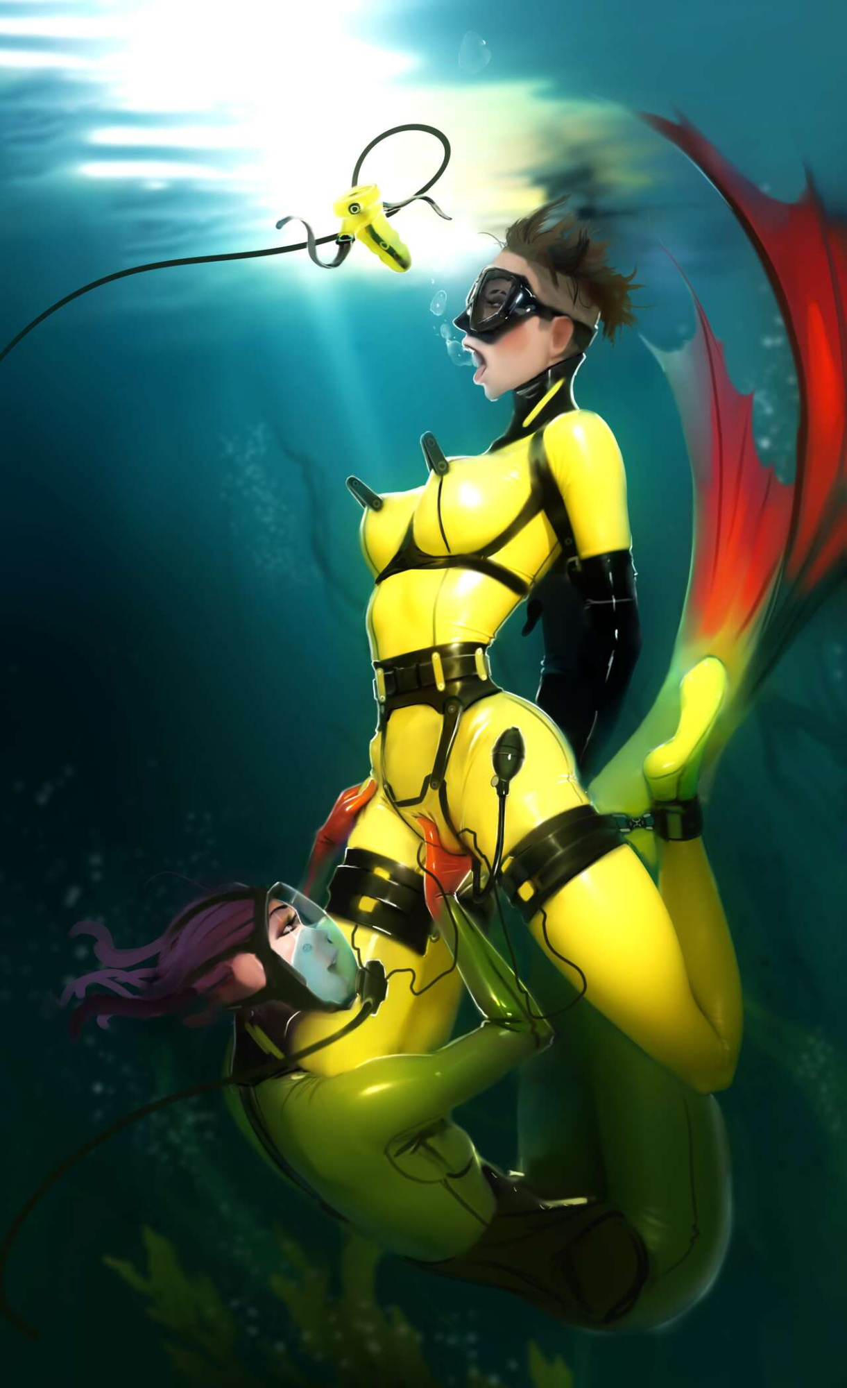 [Lukas] Underwater Latex Bondage with Jacky & Jenny