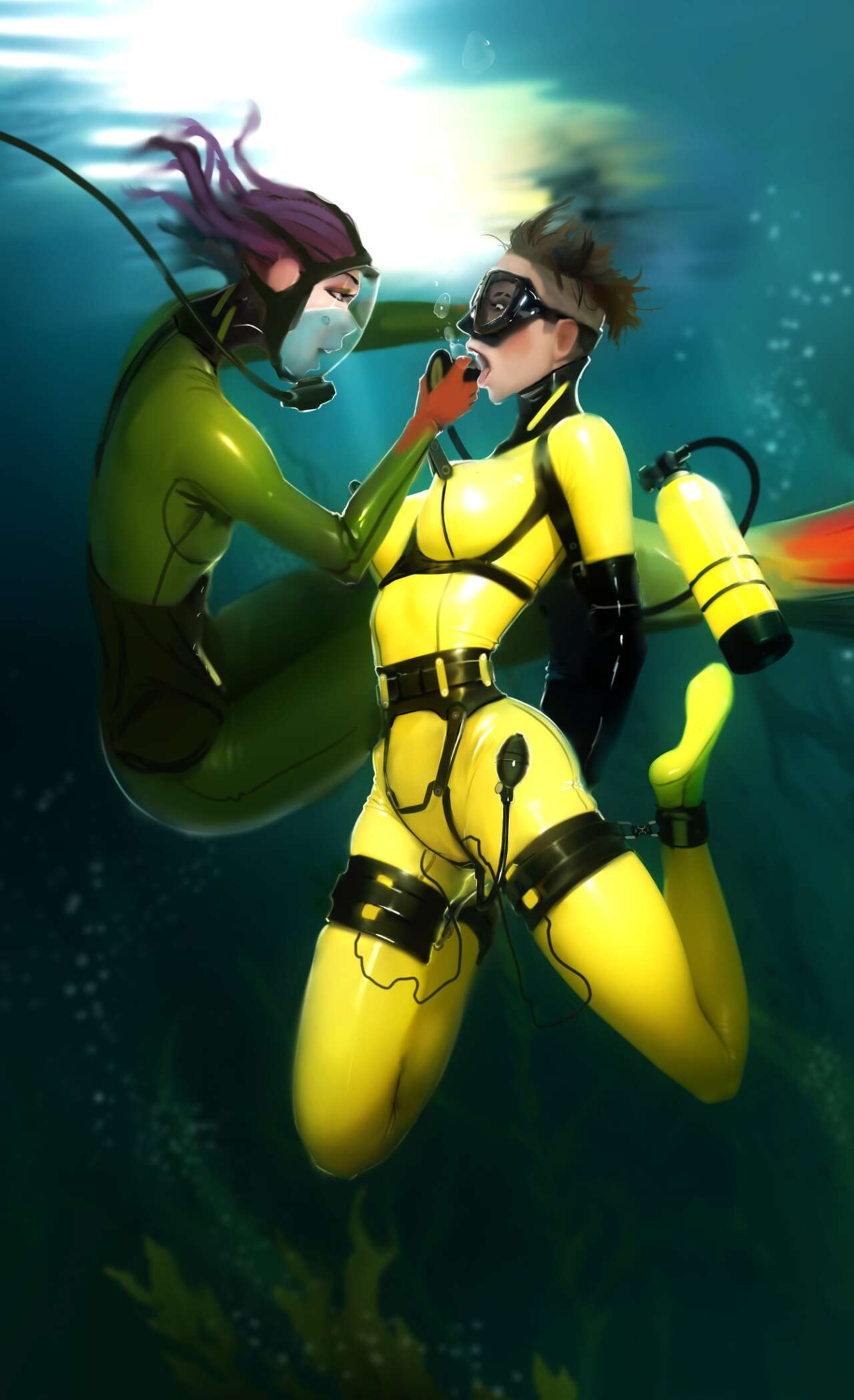 [Lukas] Underwater Latex Bondage with Jacky & Jenny