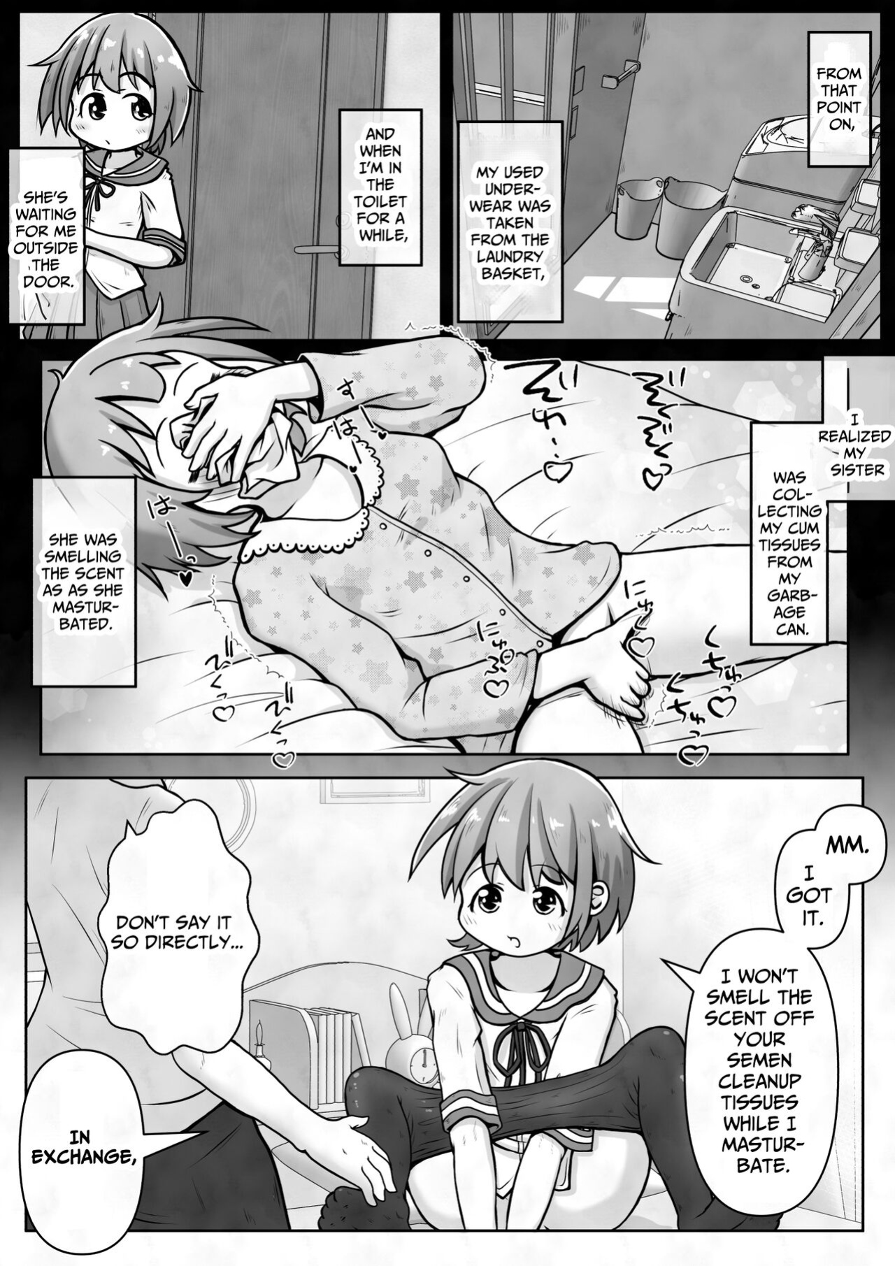 [Ecchi Ecchi Daifuku (Neko Daifuku)] I want my sister to stop making me take off my pants without permission and masturbate with the smell of dirt! [TsukiNet]