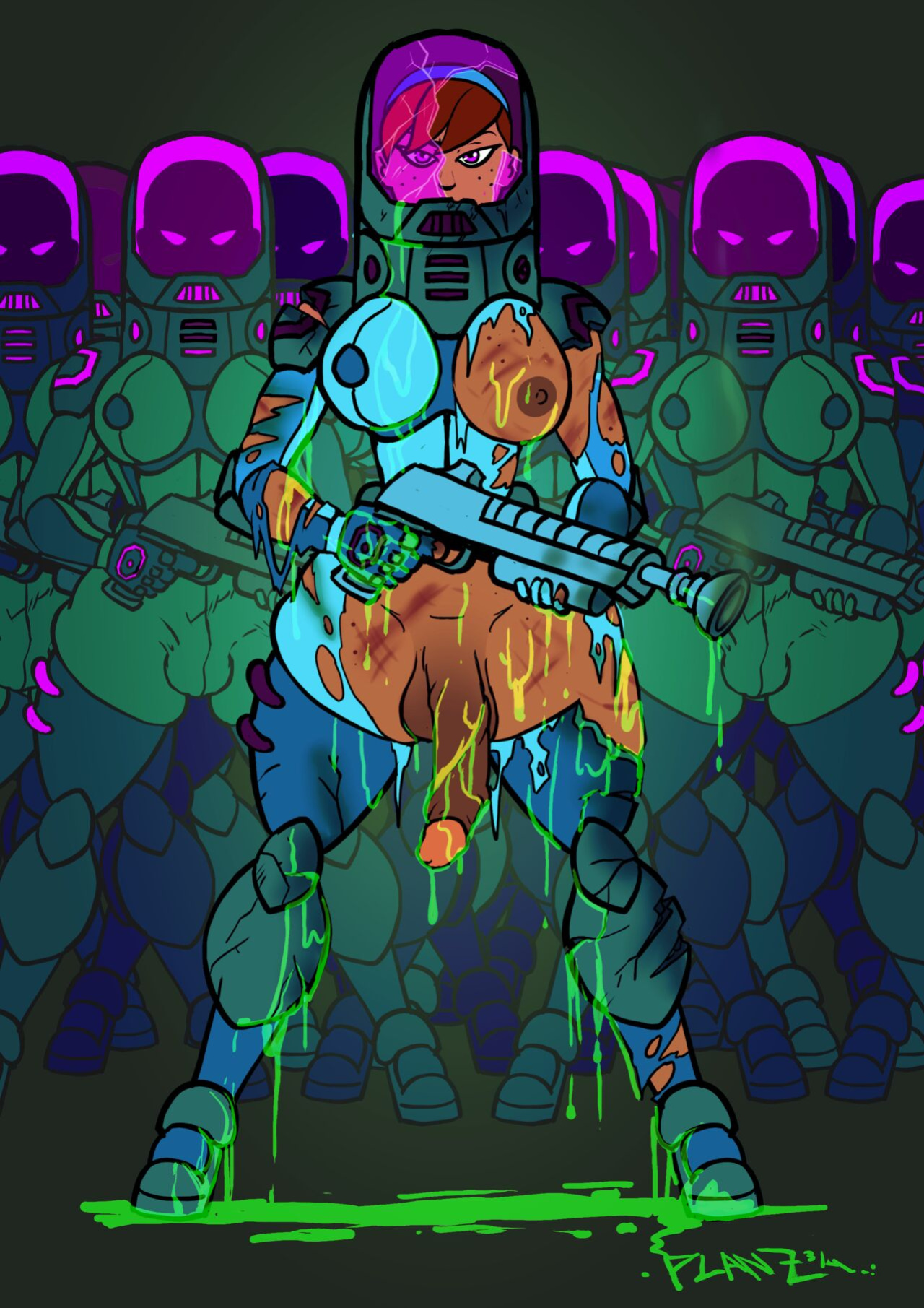[PlanZ34] Cloned April futa army [Colorized]