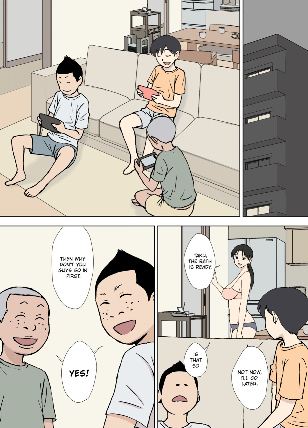 [Urakan] Karamare Tsuma no Kyouko-san Dosukebe Oikko Kyoudai Hen | Entangled Wife Kyouko-san Perverted Newphew Brothers Edition [Chalklog]