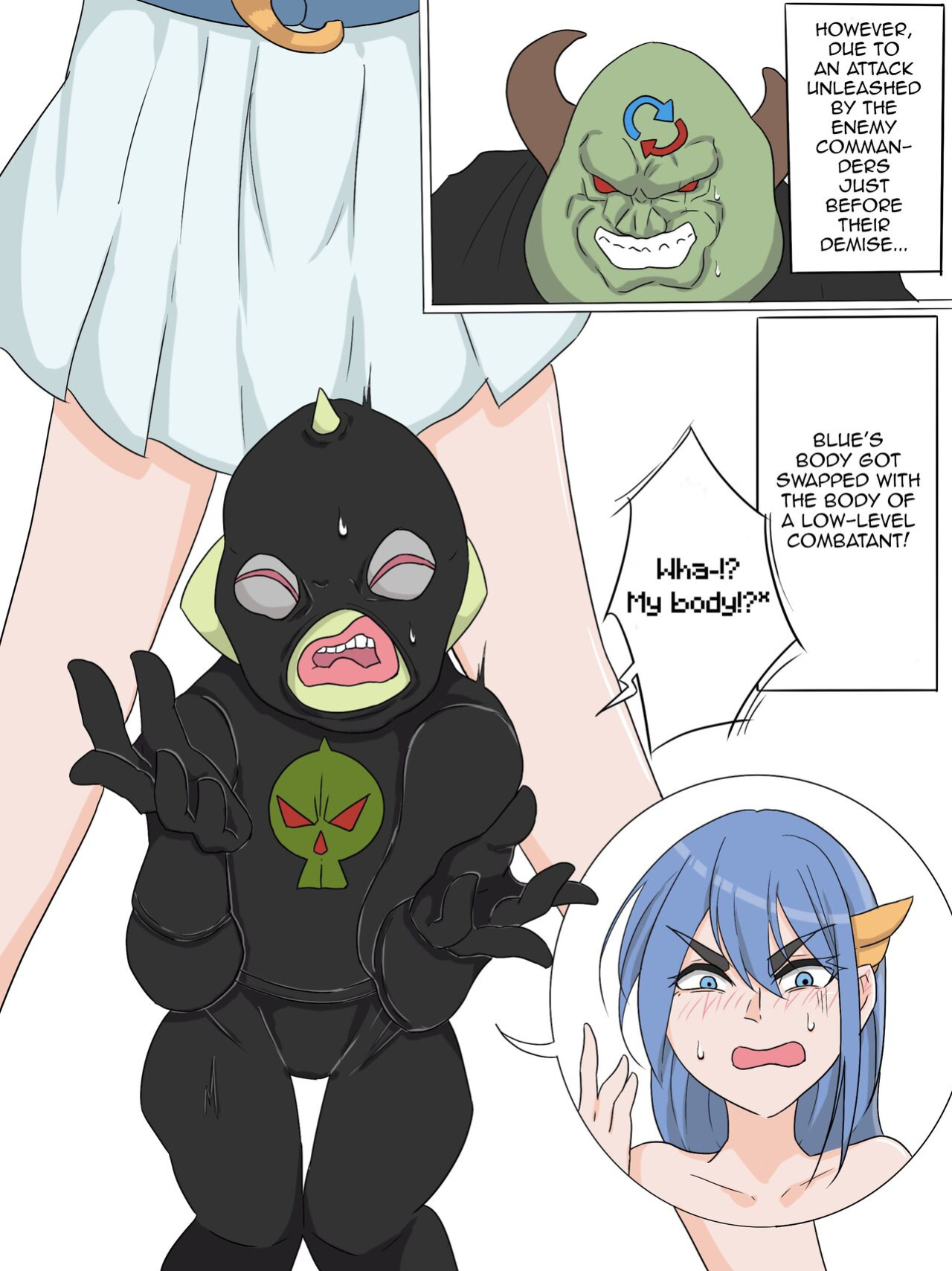 [Chihiro] Superheroine from a Sentai series Swaps Bodies with a Low-ranking Combatant