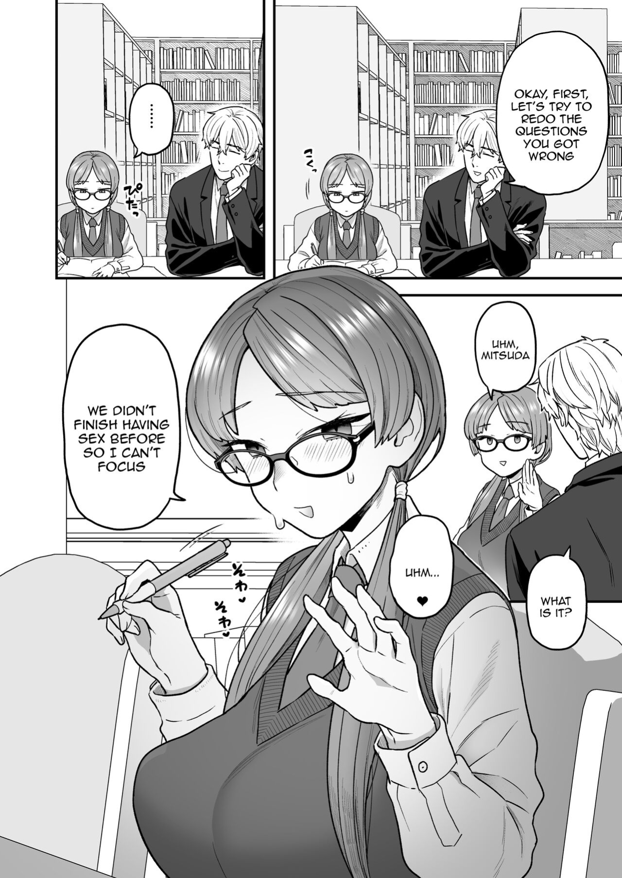 [Sayonara Hornet (Yoshiragi)] Iinchou to Mitsuda-kun no o Benkyou Kai | Study Meetup Between Mitsuda-kun And The Class President