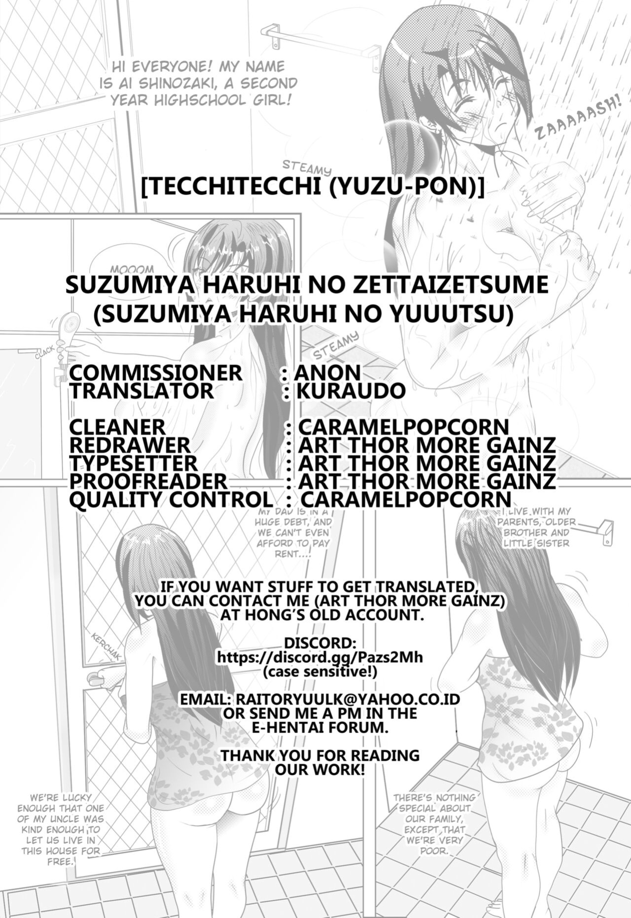 [TecchiTecchi (YUZU-PON)] Suzumiya Haruhi no Zettaizetsume (Suzumiya Haruhi no Yuuutsu) [Kuraudo]