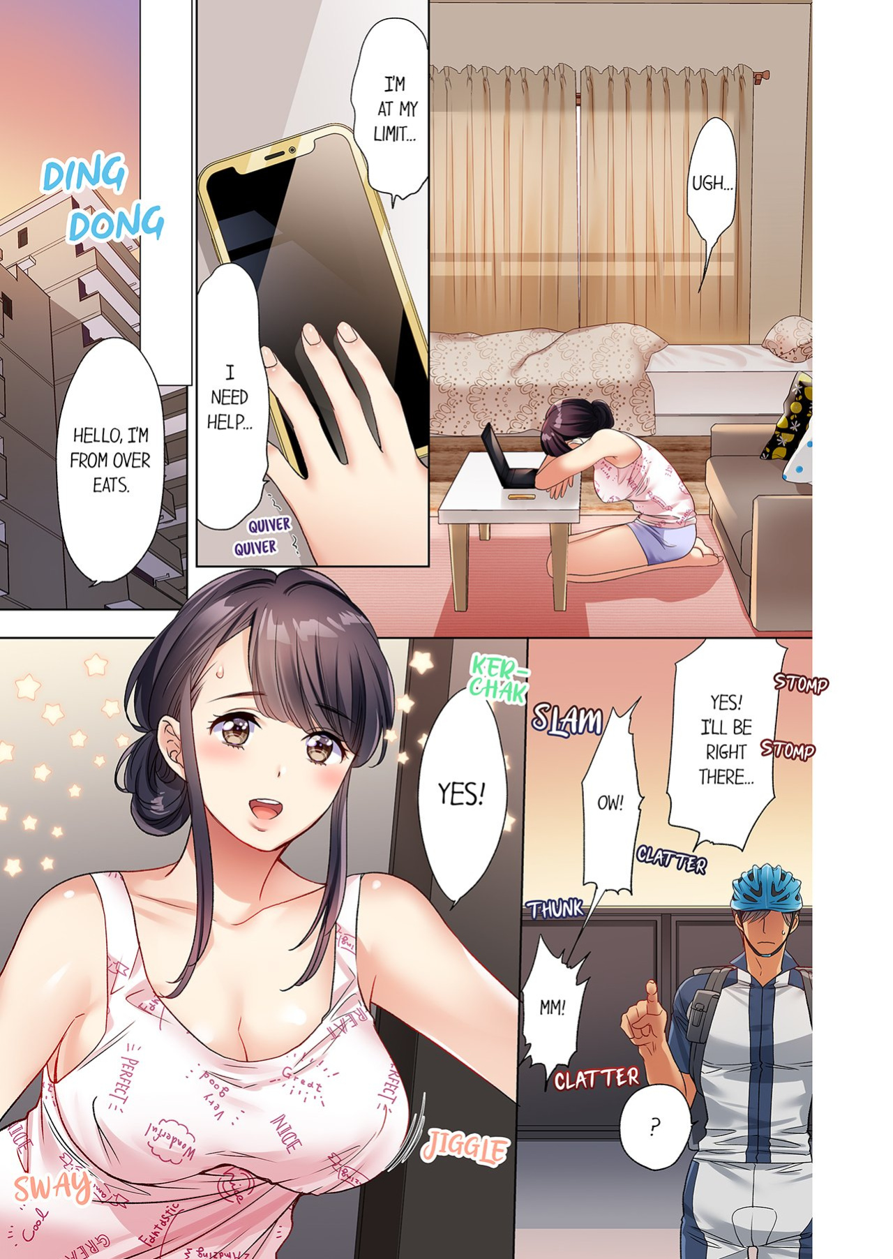 [Uehara Yoyogi] Zaitaku OL, Yotsunbai Iki! Heya Made Gamandekinai Deribarii SEX 1 | Work-at-Home Clerk, Cums on All Fours! Impatient Delivery Sex 1
