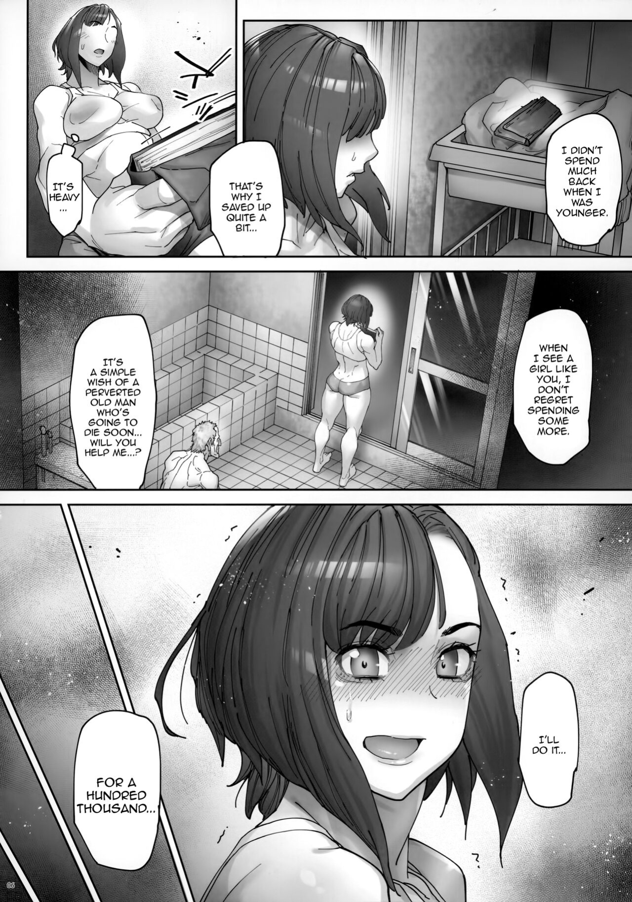 (C103) [Kocho Kocho Koukou (Bonten)] Kaigo Beit de Iroboke Jijii no Gouin na Yokkyuu to Okane no Mae ni Chitai o Sarasu JK [Doujins.com]