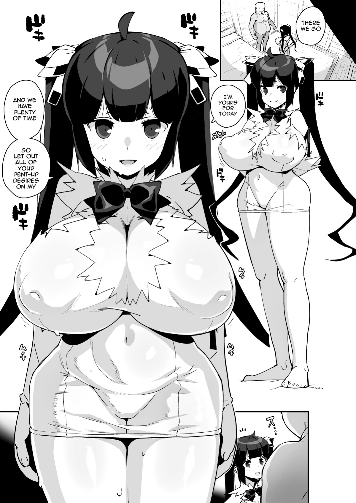 [Entelekheia (Chirumakuro)] Himogami-sama to Hitobanchuu taiekikoukan | Spending The Whole Night Exchanging Bodily Fluids With The String Goddess (Dungeon ni Deai o Motomeru no wa Machigatteiru Darou ka) [Doujins.com]