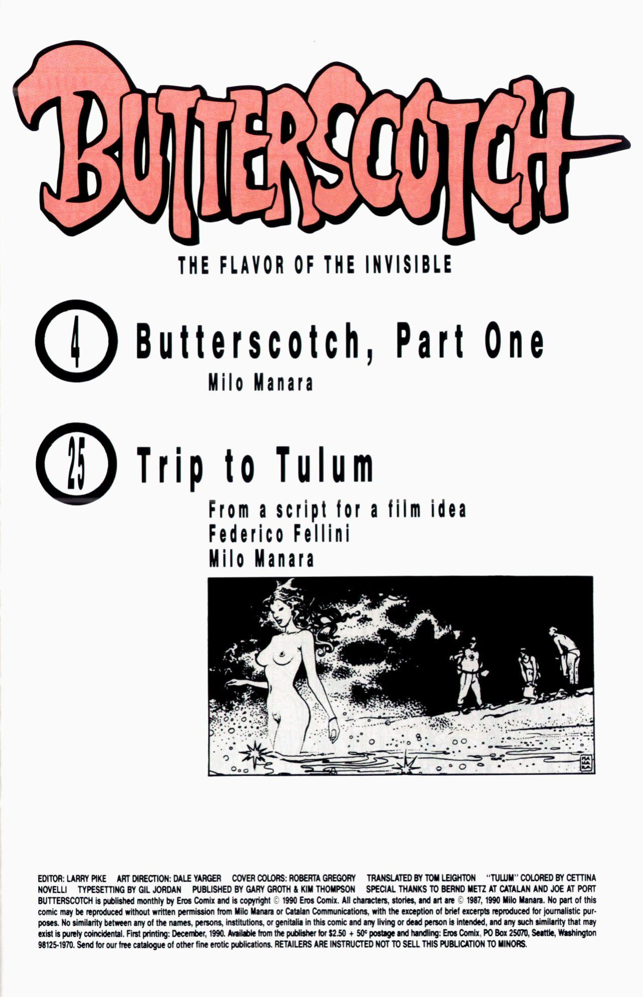 [Milo Manara] Butterscotch: Flavor of the Invisible