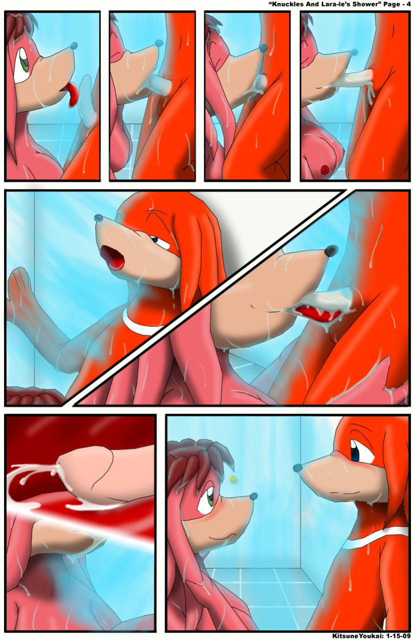 [Kitsune Youaki] Knuckles and Lara-Le's Shower (Sonic The Hedgehog)