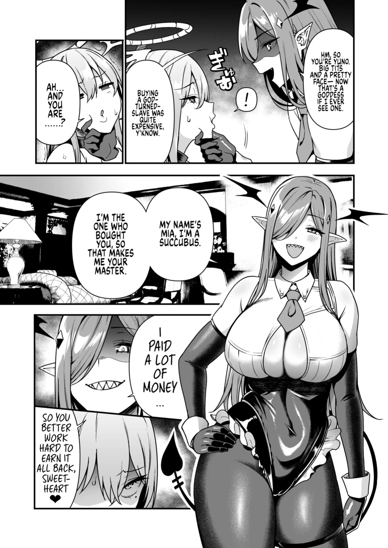 [Ikihaji Hummingbird (Amano Don)] Ochibure Megami no Yamibaito | The Fallen Goddess Has A Dark Part-time Job