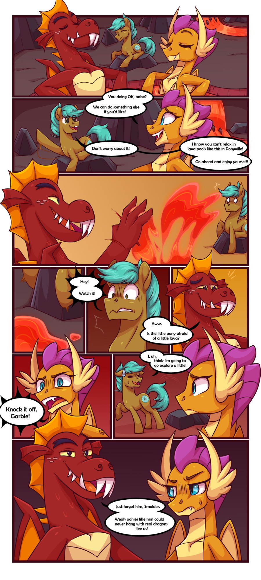 [Moonseeker(SketchySkylar)] tea party Smolder x OC comic