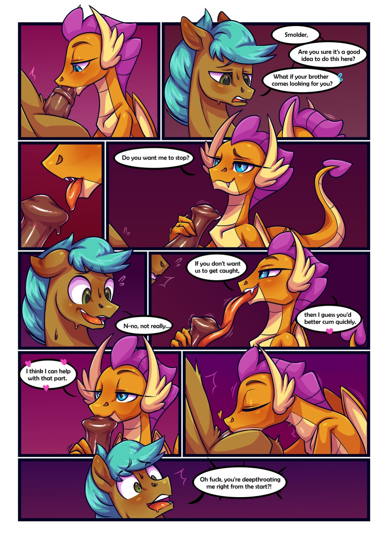 [Moonseeker(SketchySkylar)] tea party Smolder x OC comic