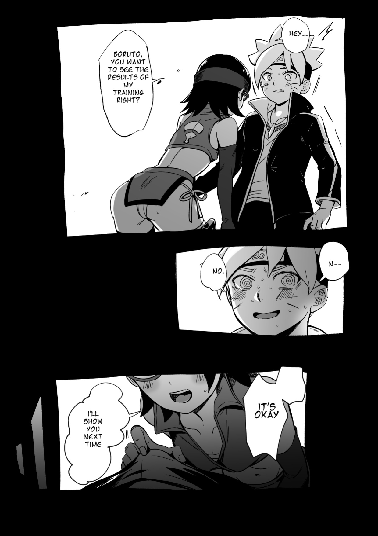 [Silver Dog] Sarada-chan no Chakra o Fuuin Shite Shugyou to Itsuwari Eroi Koto o suru Hon | A book about training and tricking Sarada-chan, who had her chakra sealed, into doing erotic things (Boruto) [Smiling_Pirate]
