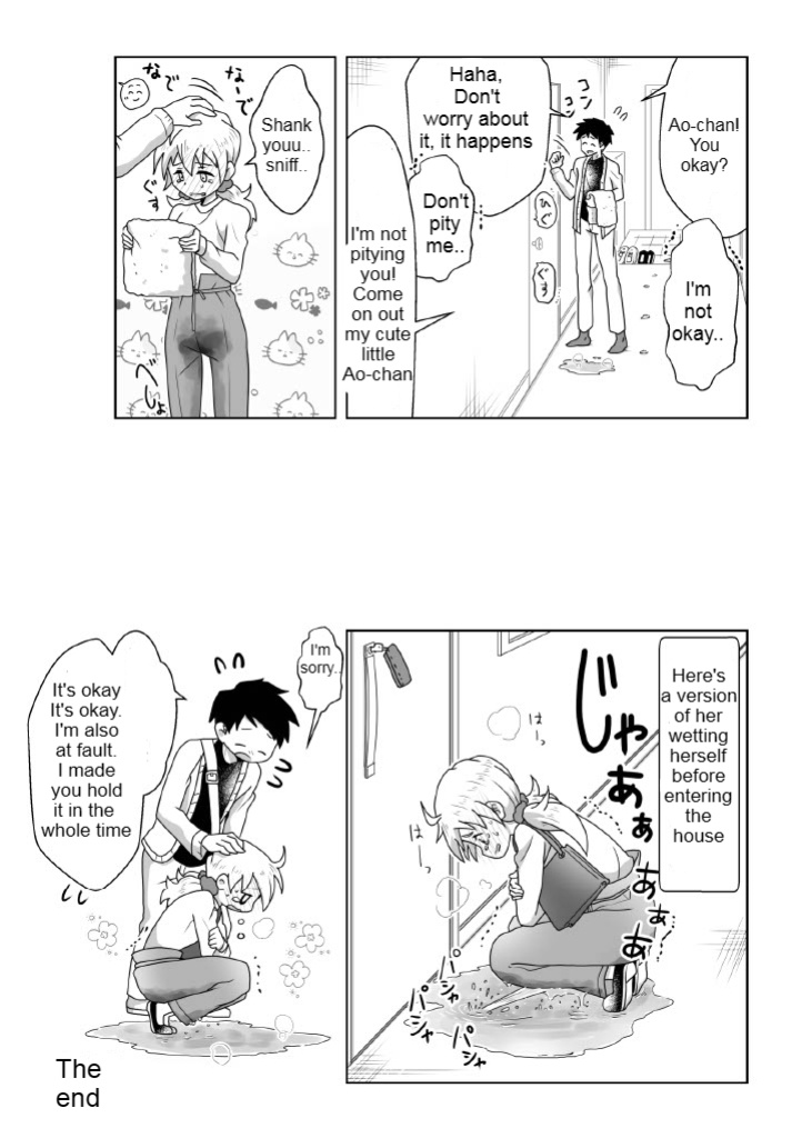 [moomo (Tourou)] Otoile Gaman Dekinakute Naiteru Ao-chan mo Kawaii yo! Crying because she can't stand the toilet Ao-chan is very cute.