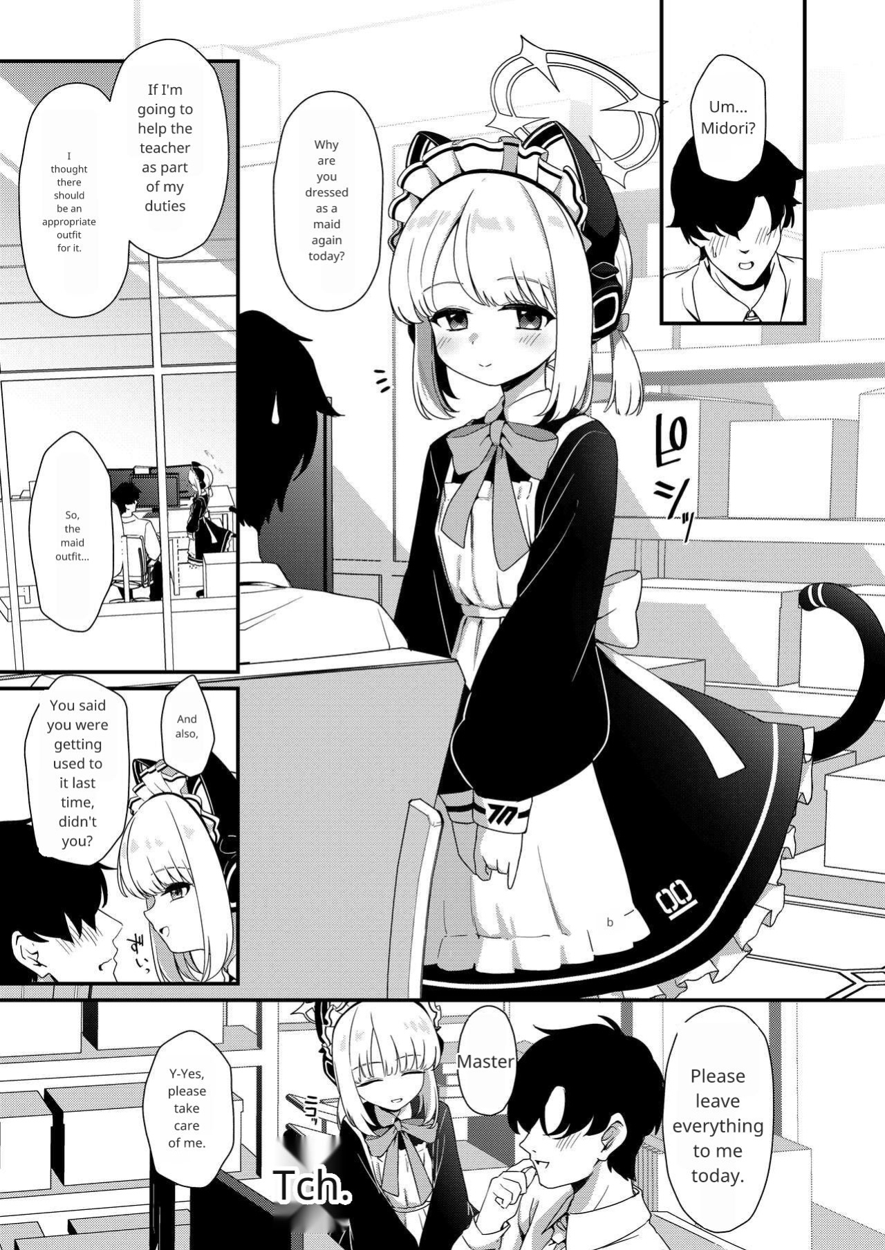 [Jyoutyohuantei (ereere)] Iyashii Maid Midori ni Chinira Oshioki Hon (Blue Archive)