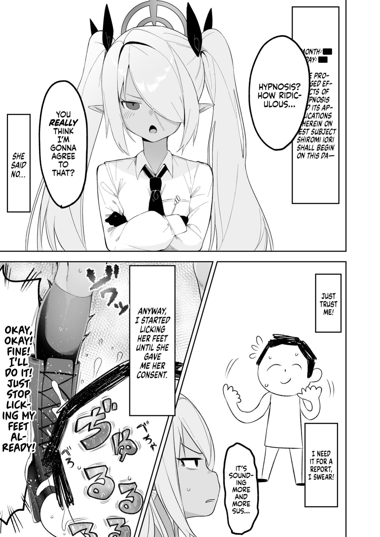 [Salty Dog. (Umashio)] Shiromi Iori o Hypno-ru. | Shiromi Iori Gets Hypnotized. (Blue Archive) [Xzosk]