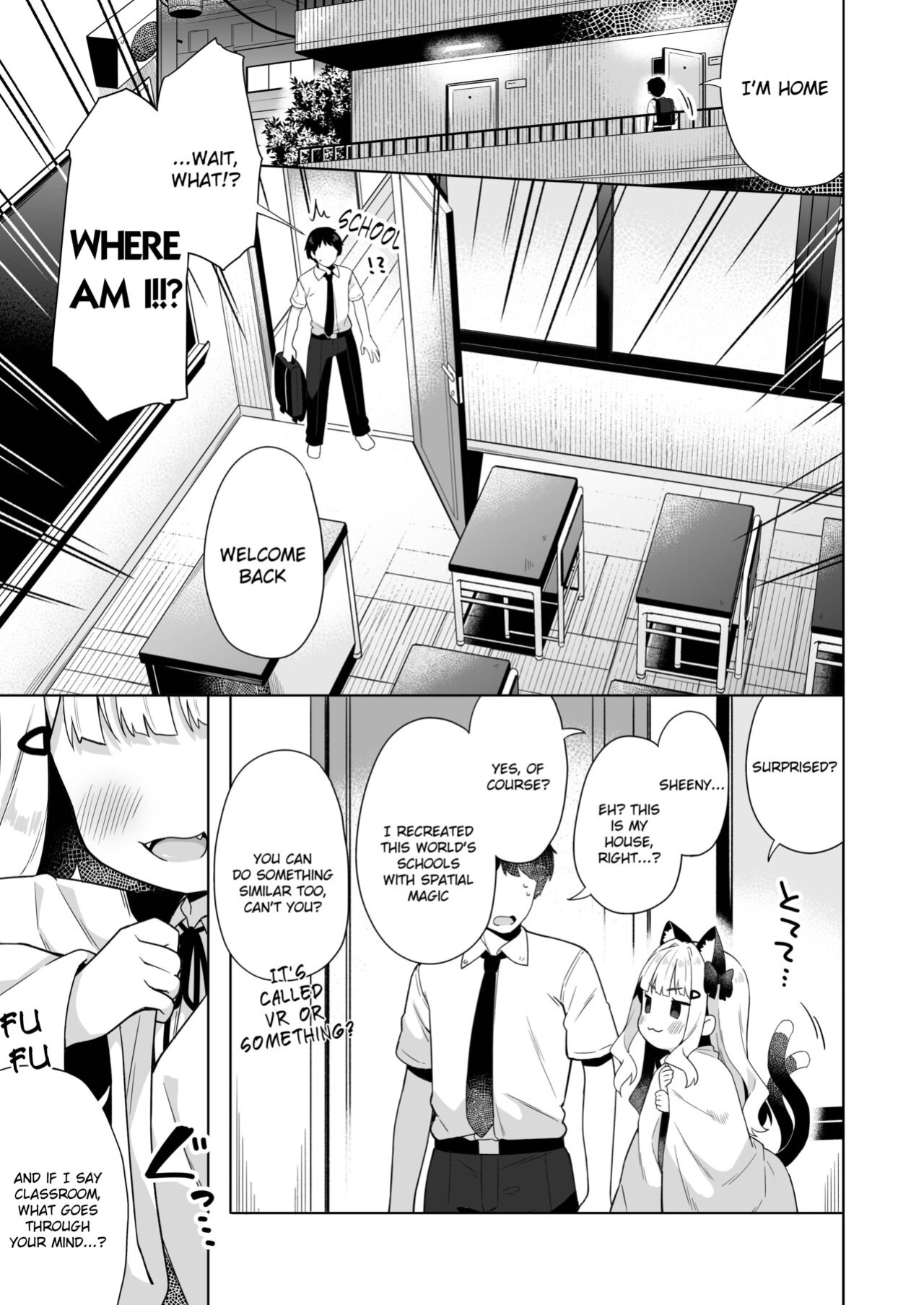 [Mukuton Kyouju to Soratobu Potato. (Muku)] Chinmai Dekapai Nekomimi-chan to Seifuku Ecchi suru Hon