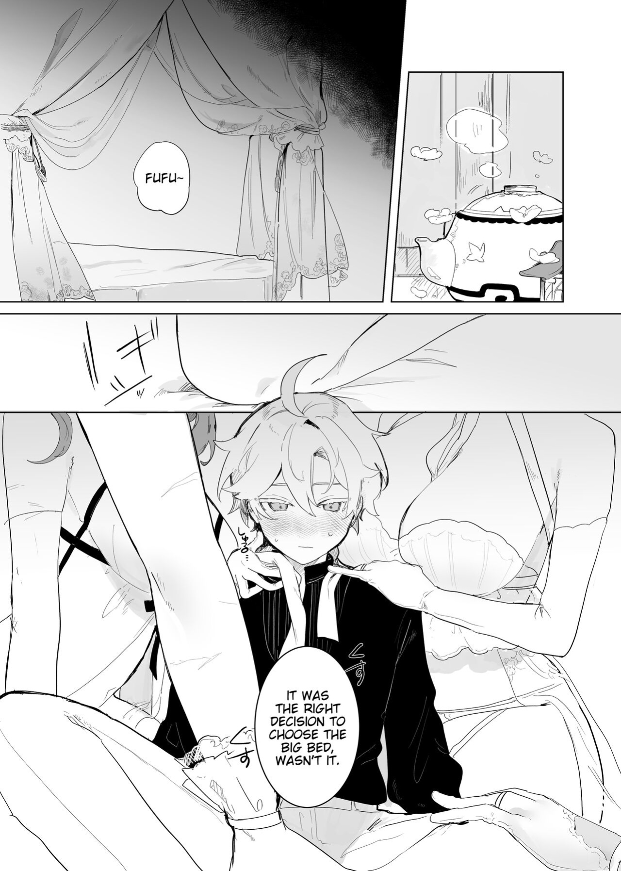 (TOKYO FES 2023) [Domestic Milk (Ogu)] Sora-kun ga Ashinaga Oneechan-tachi to Ichaicha Suru Hon | Aether flirts with the long legged ladies [Disappointing Translations]