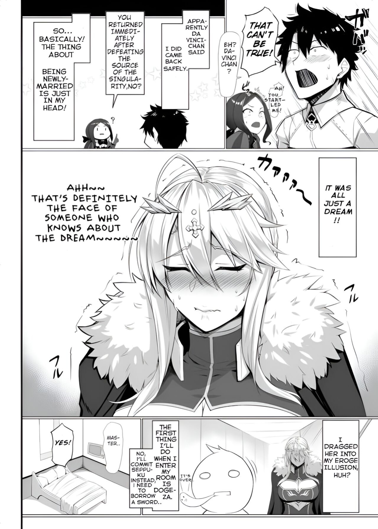 [Kuroshiro Desire (Akitsuki Karasu)] Tokuiten Yobai Suki Suki Daichuki Ue Chichi Ue (Fate/Grand Order)