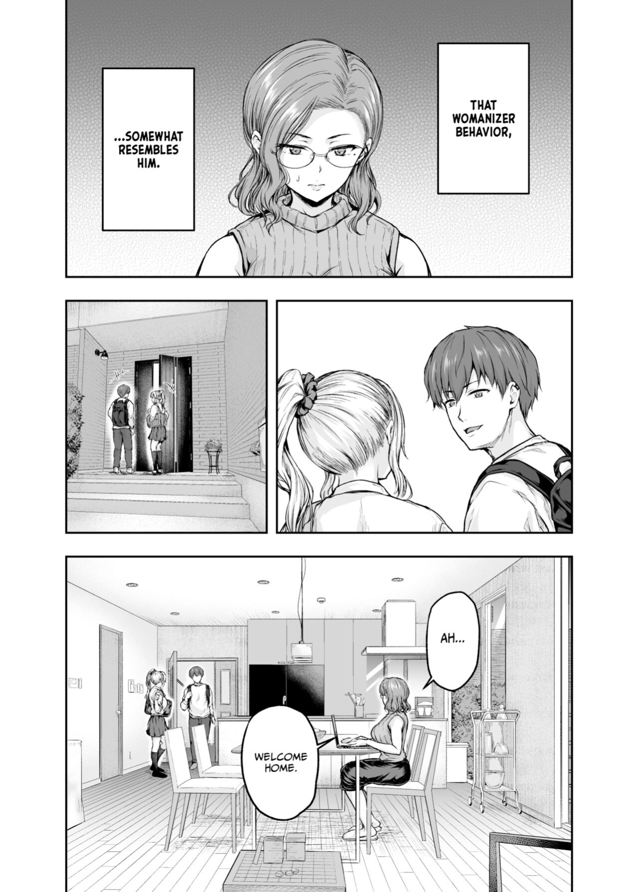 [Sazareito (Ohnaka Ito)] Mama ga Muchuu na Musume no Kareshi 1 - Kono Chinpo wa Kyouikujou Yoroshikunai node Mama ga Shori Shimasu. [Vivid Rabbit Translation]