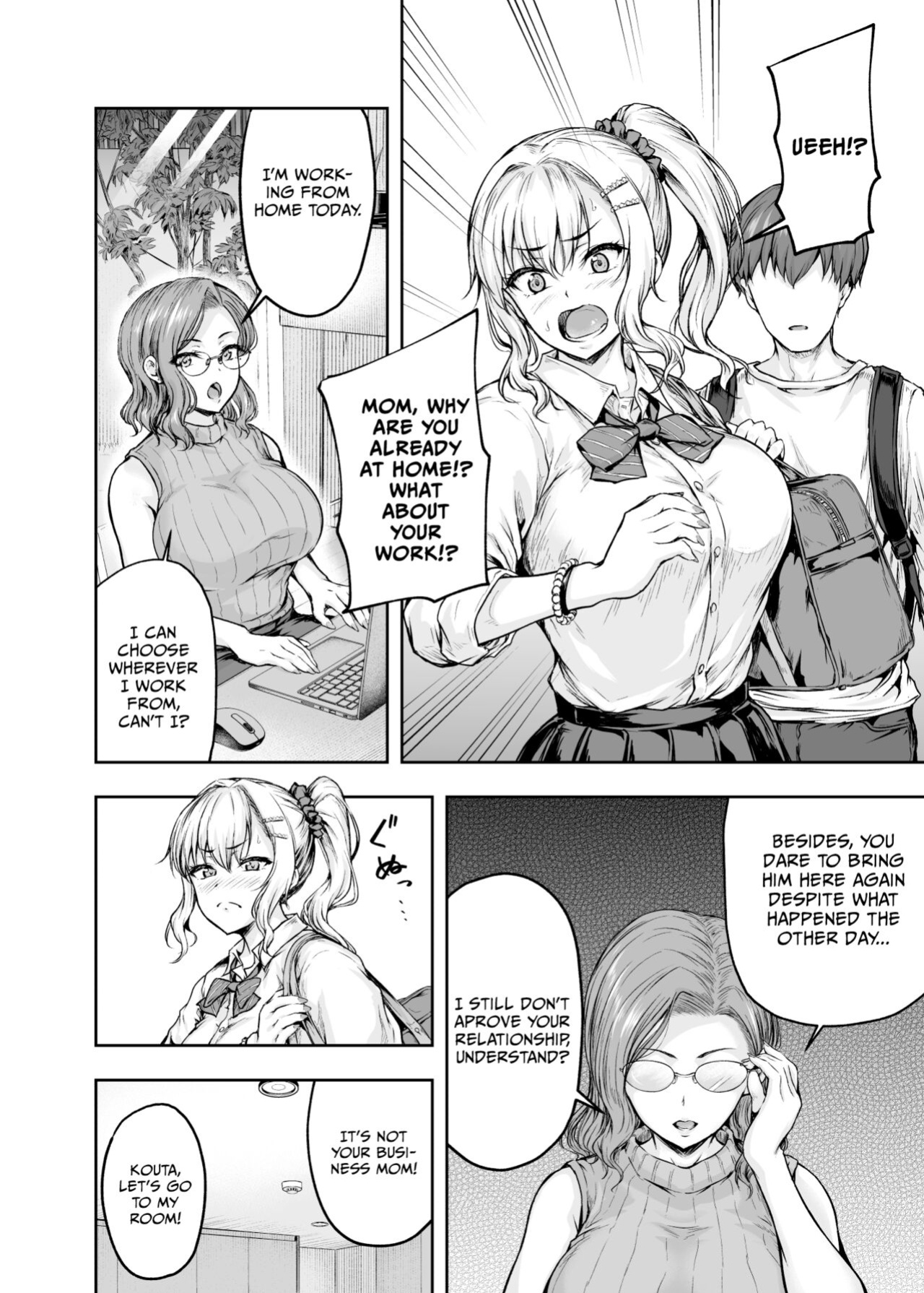 [Sazareito (Ohnaka Ito)] Mama ga Muchuu na Musume no Kareshi 1 - Kono Chinpo wa Kyouikujou Yoroshikunai node Mama ga Shori Shimasu. [Vivid Rabbit Translation]