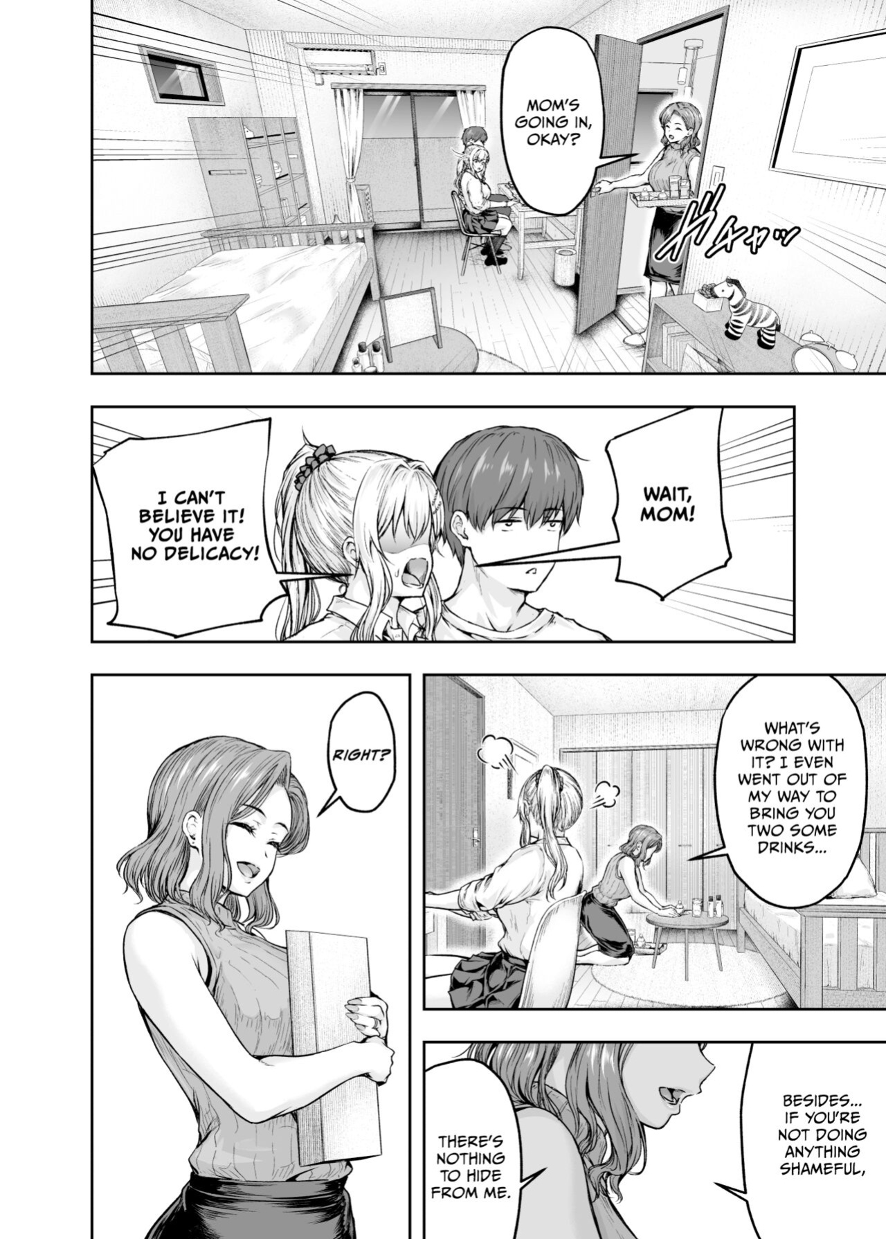 [Sazareito (Ohnaka Ito)] Mama ga Muchuu na Musume no Kareshi 1 - Kono Chinpo wa Kyouikujou Yoroshikunai node Mama ga Shori Shimasu. [Vivid Rabbit Translation]