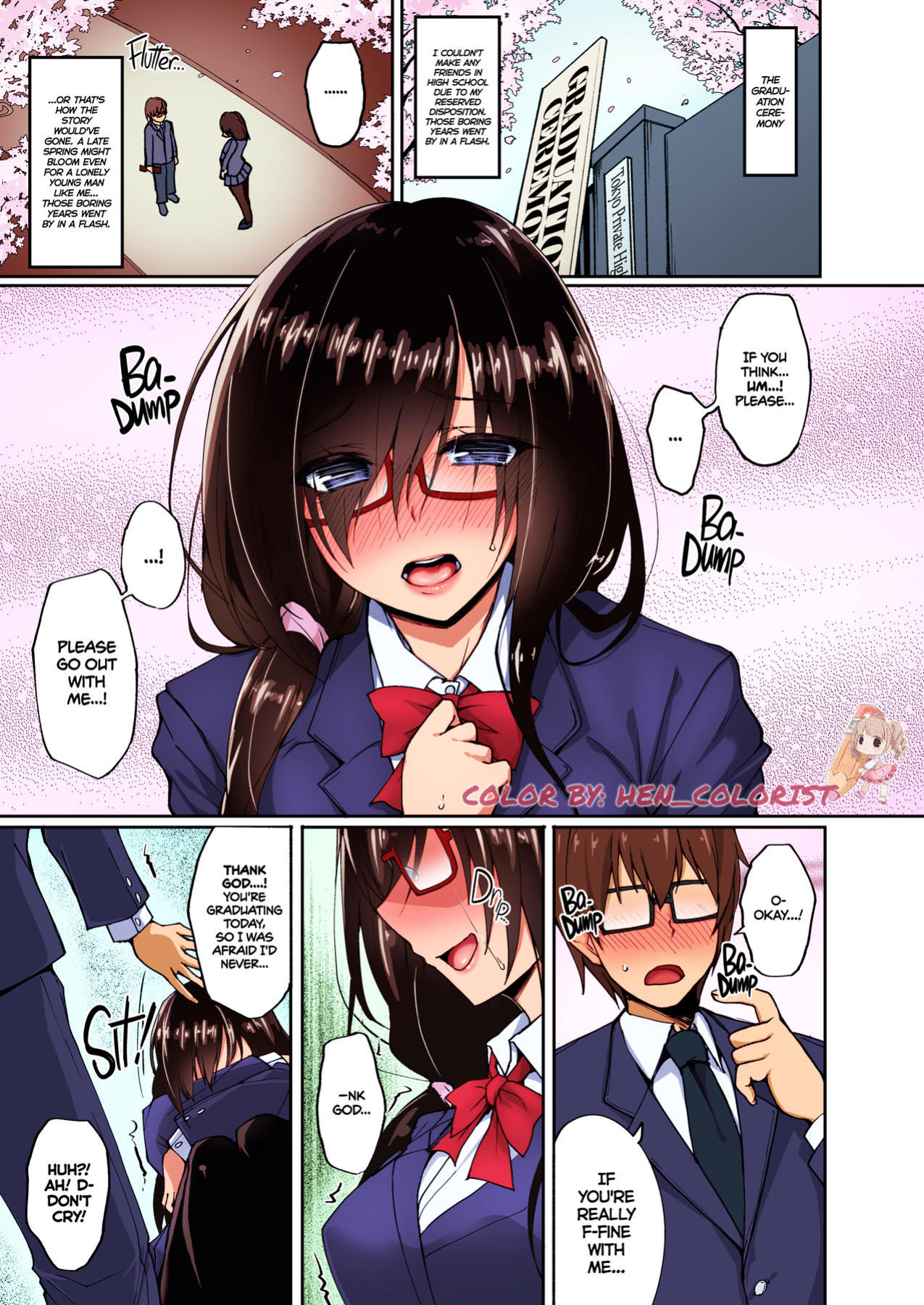 [Labomagi! (Takeda Aranobu)] Netorare Junior Girlfriend ~Taken and Fucked Behind His Back~ [Colorized]