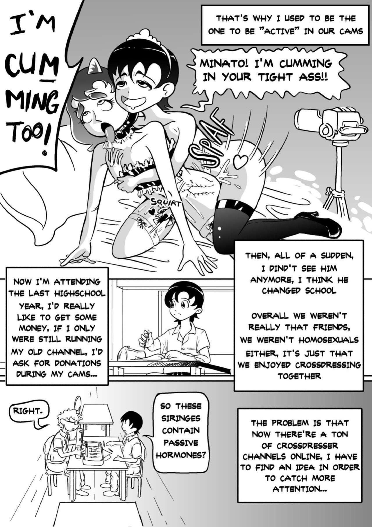 I tried female hormones to become a crossdresser Idol (black and white)