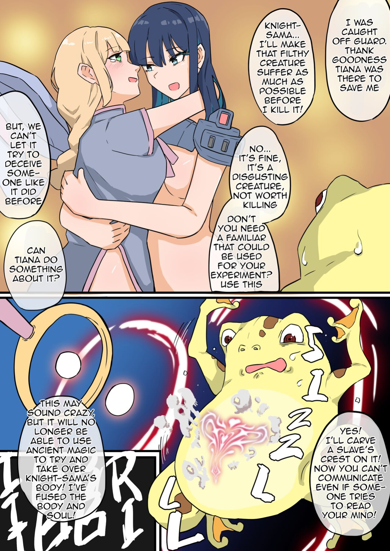 [Chihiro] Onna Kishi to Kaeru-gata Majuu no Irekawari RE | Female Knight and Frog Monster Swap RE