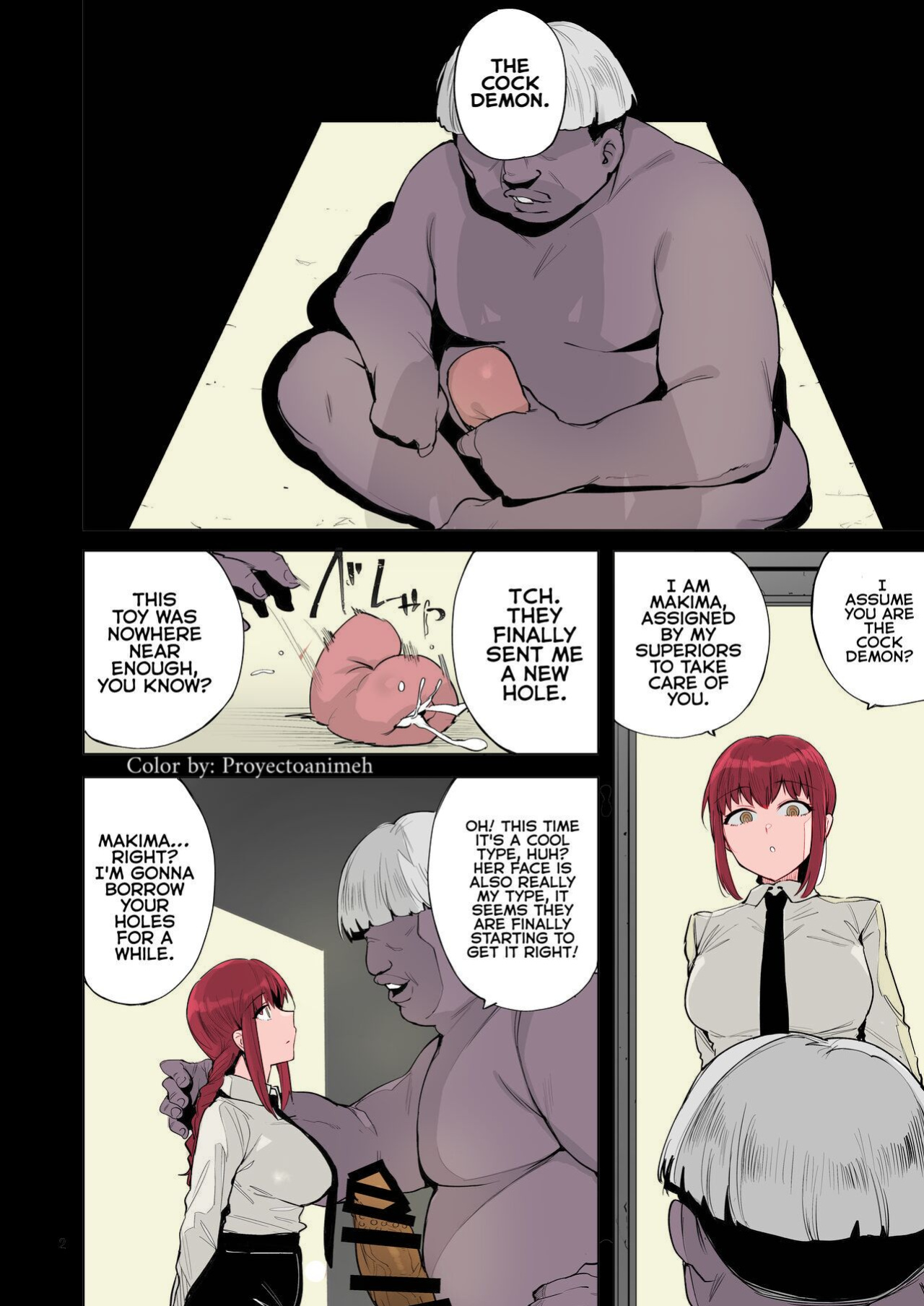 Makima VS Chinpo no Akuma (Chainsaw Man)(wakamaker) color by proyectoanimeh