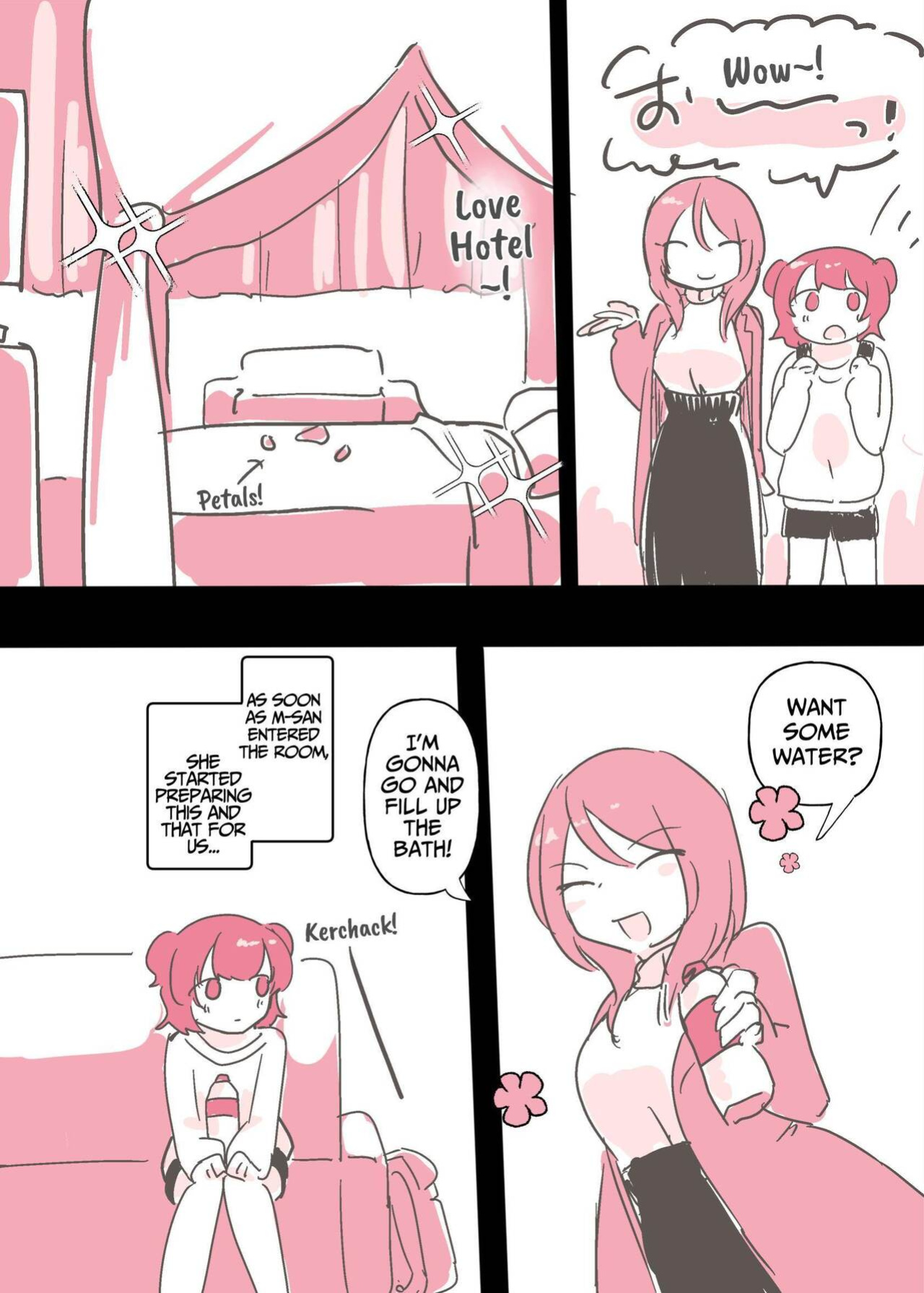 [Amai Shoujo Koubou (Amai Meiden)] Psycho Les Senpai ga 1000-bon Ureta Kinen ni Les Fuuzoku ni Itte Kimashita Repo | Psycho Lesbian Senpai Sold 1000 Copies Memorial Lesbian Brothel Experience Report [Kusanuu]