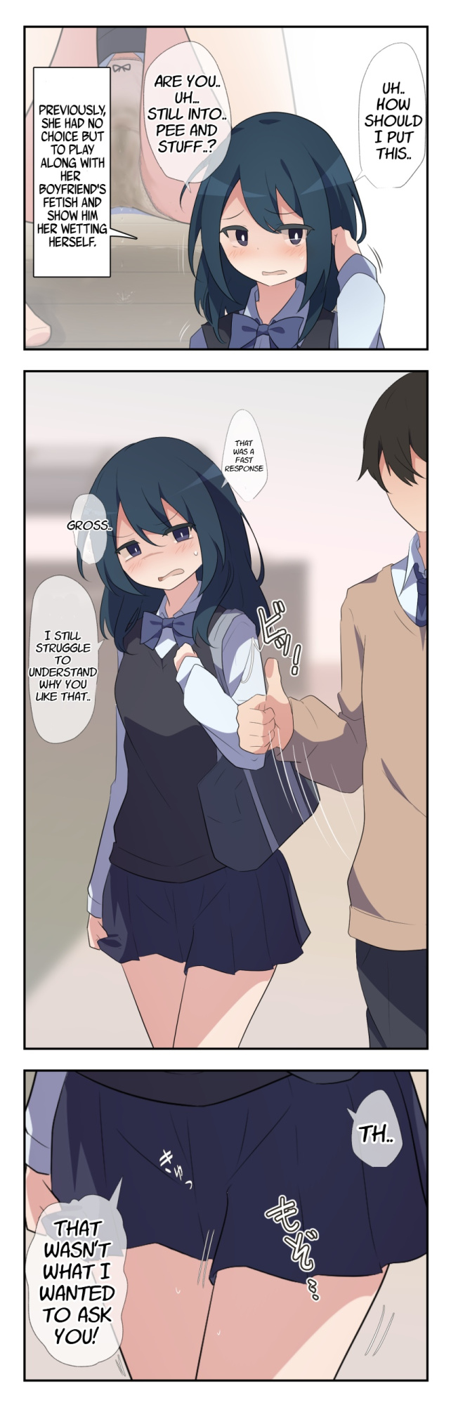 [Watakarashi] Desperate Girl wets herself due to being teased by her pee-loving boyfriend