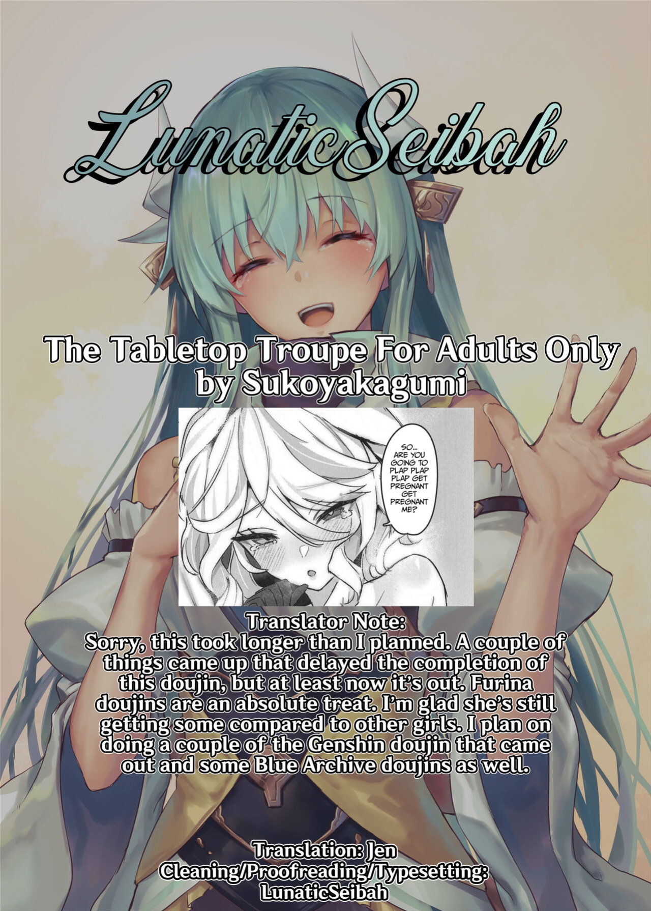 (C104) [GlowMercury (Sukoyakagumi)] Otona no Tetosia - The Tabletop Troupe for adults only (Genshin Impact) [LunaticSeibah]