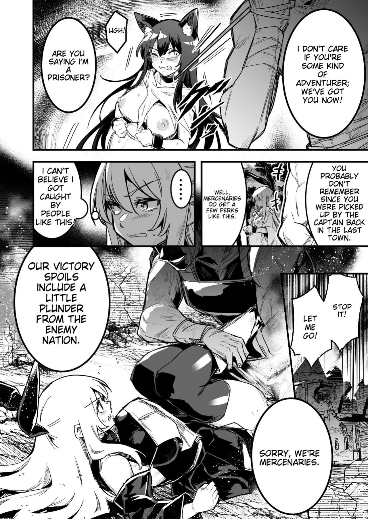 [LeftHand] Arakure Youheidan ni Tsukamari Futari Sorotte Botehara ni Sareru Boukensha-chan to Kenshi-chan