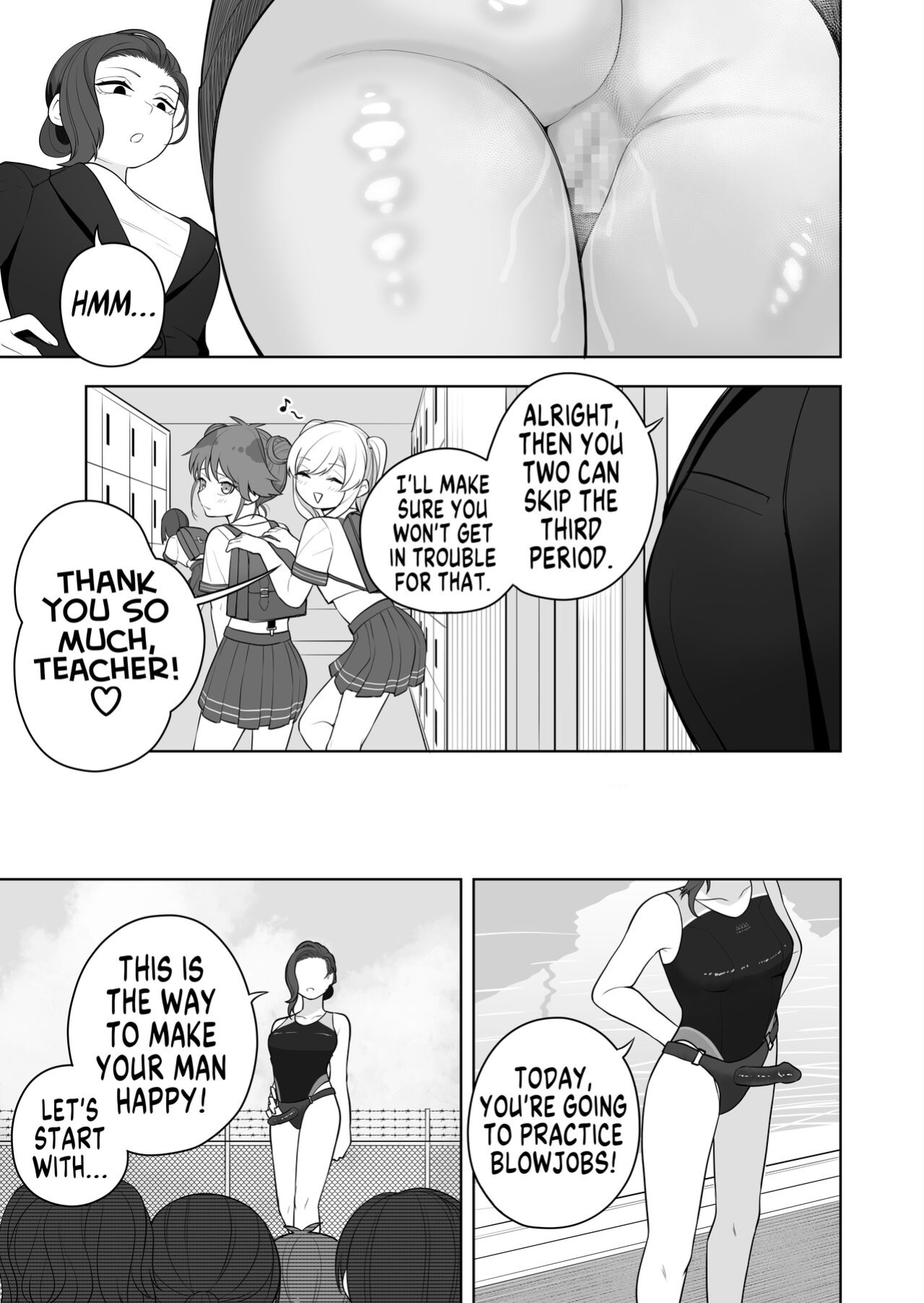[Amuai Okashi Seisakusho (Ochita Ato Daisuki Samurai, Ahoge Kinoko)] Kyousei Gimukyouiku! TS Ecchi na Onnanoko Kunrenkou! 2 | Correction and Duty Education! Training School for Lewd TS Girls! 2 [GTF]