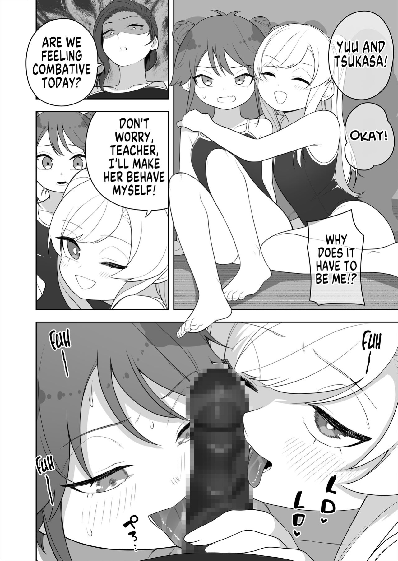 [Amuai Okashi Seisakusho (Ochita Ato Daisuki Samurai, Ahoge Kinoko)] Kyousei Gimukyouiku! TS Ecchi na Onnanoko Kunrenkou! 2 | Correction and Duty Education! Training School for Lewd TS Girls! 2 [GTF]