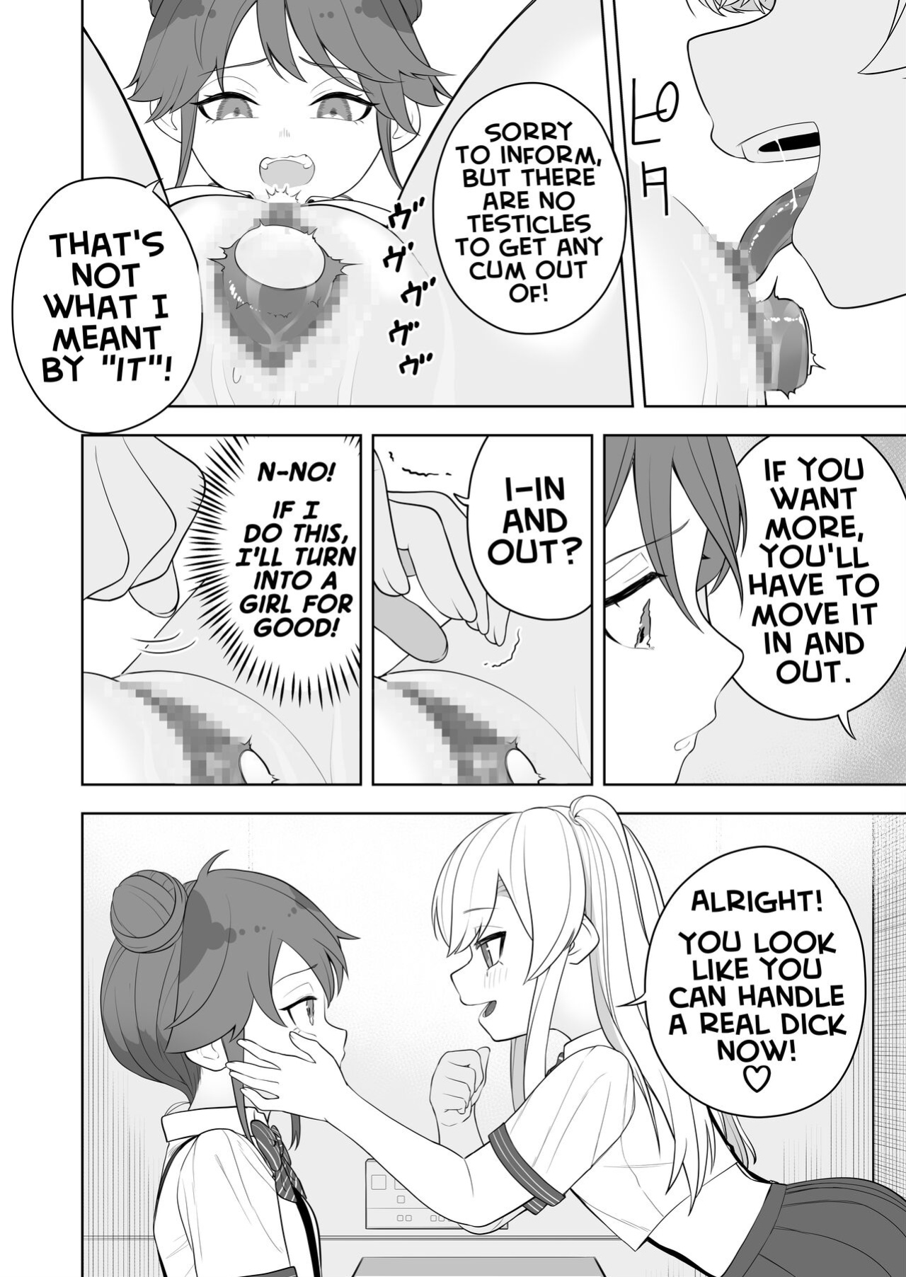 [Amuai Okashi Seisakusho (Ochita Ato Daisuki Samurai, Ahoge Kinoko)] Kyousei Gimukyouiku! TS Ecchi na Onnanoko Kunrenkou! 2 | Correction and Duty Education! Training School for Lewd TS Girls! 2 [GTF]