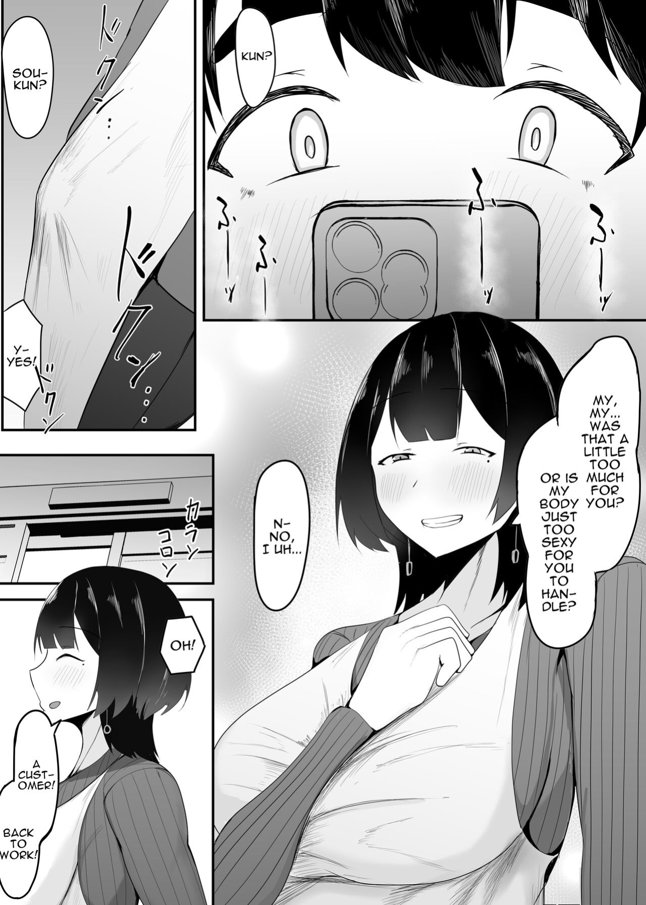 [Ikki Ichiyuu] Kyonyuu Tenchou no Itazura | Busty Shop Manager's Prank [Darg777 Translations]