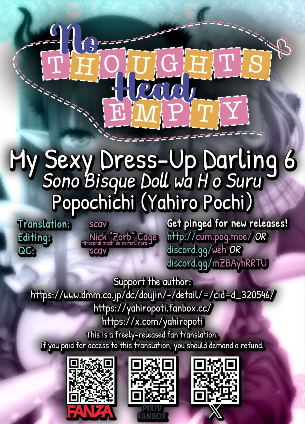 [Popochichi (Yahiro Pochi)] Sono Bisque Doll wa H o Suru 6 | My Sexy Dress-Up Darling 6 (Sono Bisque Doll wa Koi o Suru) [head empty]