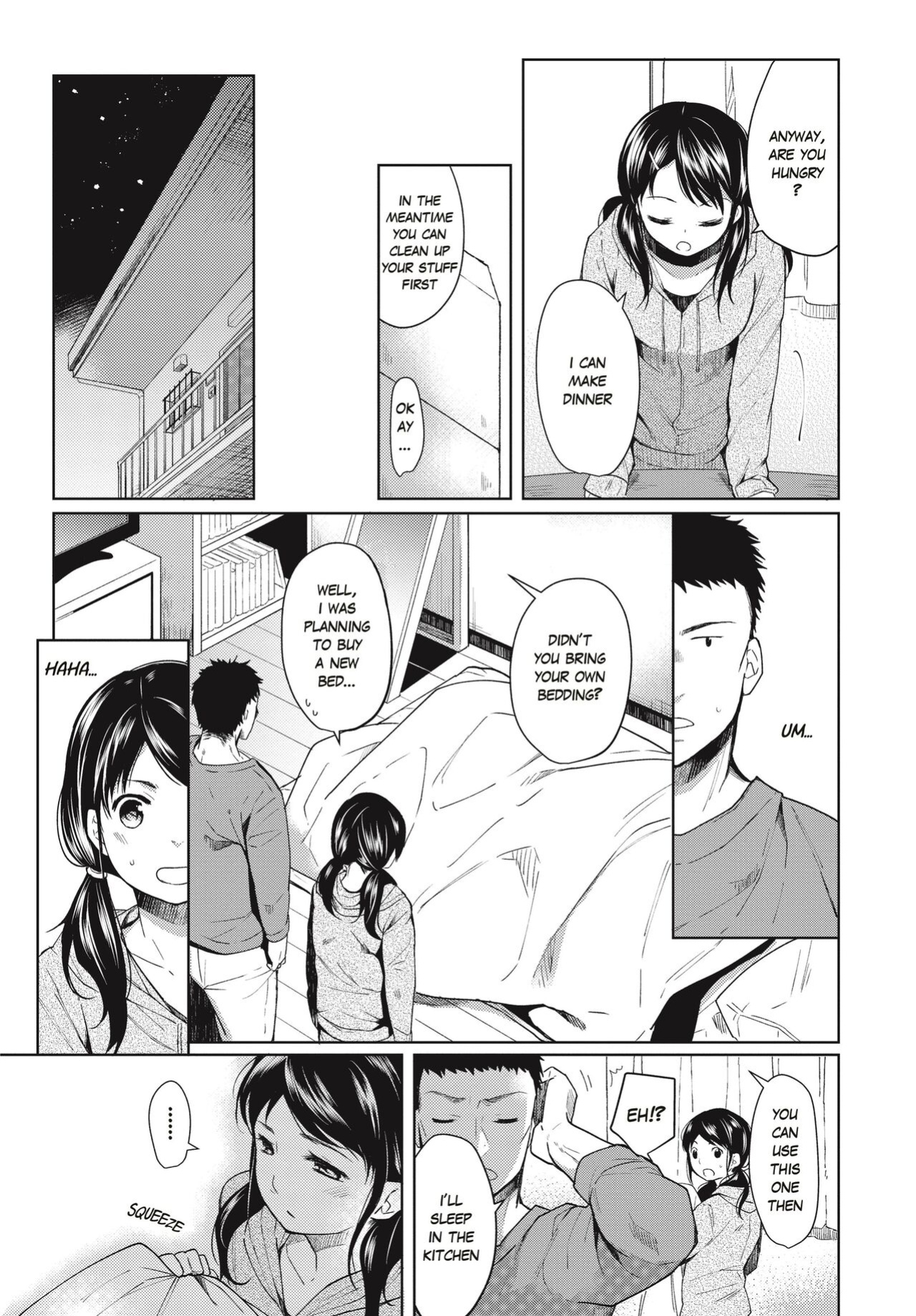 [Fumitsuki Sou] 1 Room Apartment + Highschool Girl Suddenly Living Together? Close Contact!? First Sex!!? Ch. 1 [Project-H]