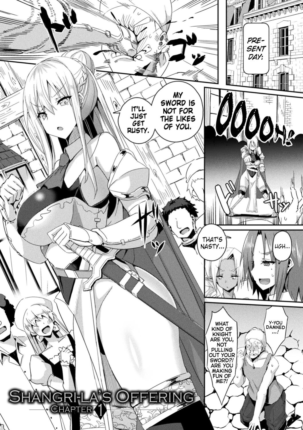 [Minatoyo] Shangri-La No Kumotsu -Onna Kishi Reizoku Tan- | Shangri-La's Offering -Tale of a Female Knight's Enslavement- Episode 1 [Kinsei Translations]