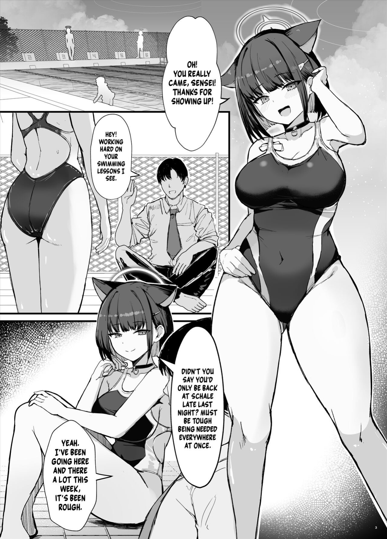 [Vivido (Kumasaku Tamizou)] Kazusa to Houkago Mizugi Ecchi | Fucking Kazusa in a Swimsuit After School (Blue Archive) [Shiromaru]