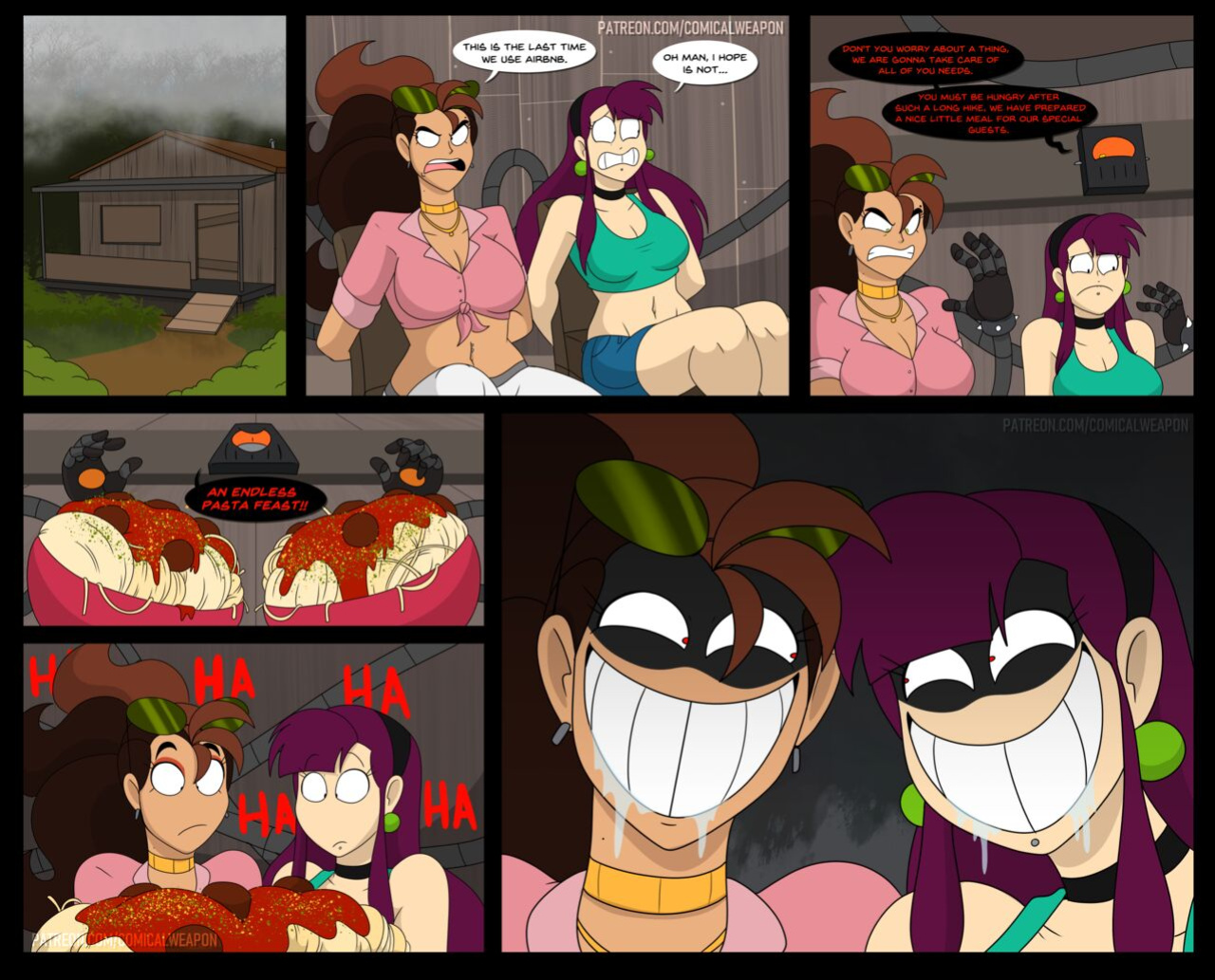 [ComicalWeapon] Pasta Massacre - Luna and Jess (+ Barbara and Amara)