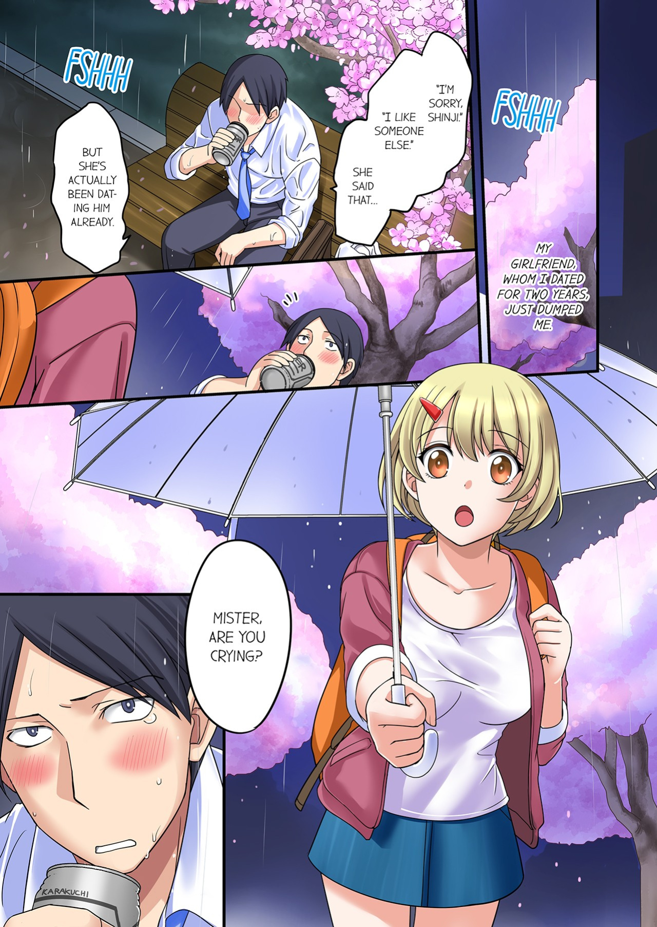 [Megi] Iede-chū no Honki no Bishonure SEX ~ Kondōmu ga Nakunaru made Amayadori Dekiru 1 | Having Sex with Him While Running Away From Home and Drenched - Can I Take Shelter Until You Run Out of Condoms? 1