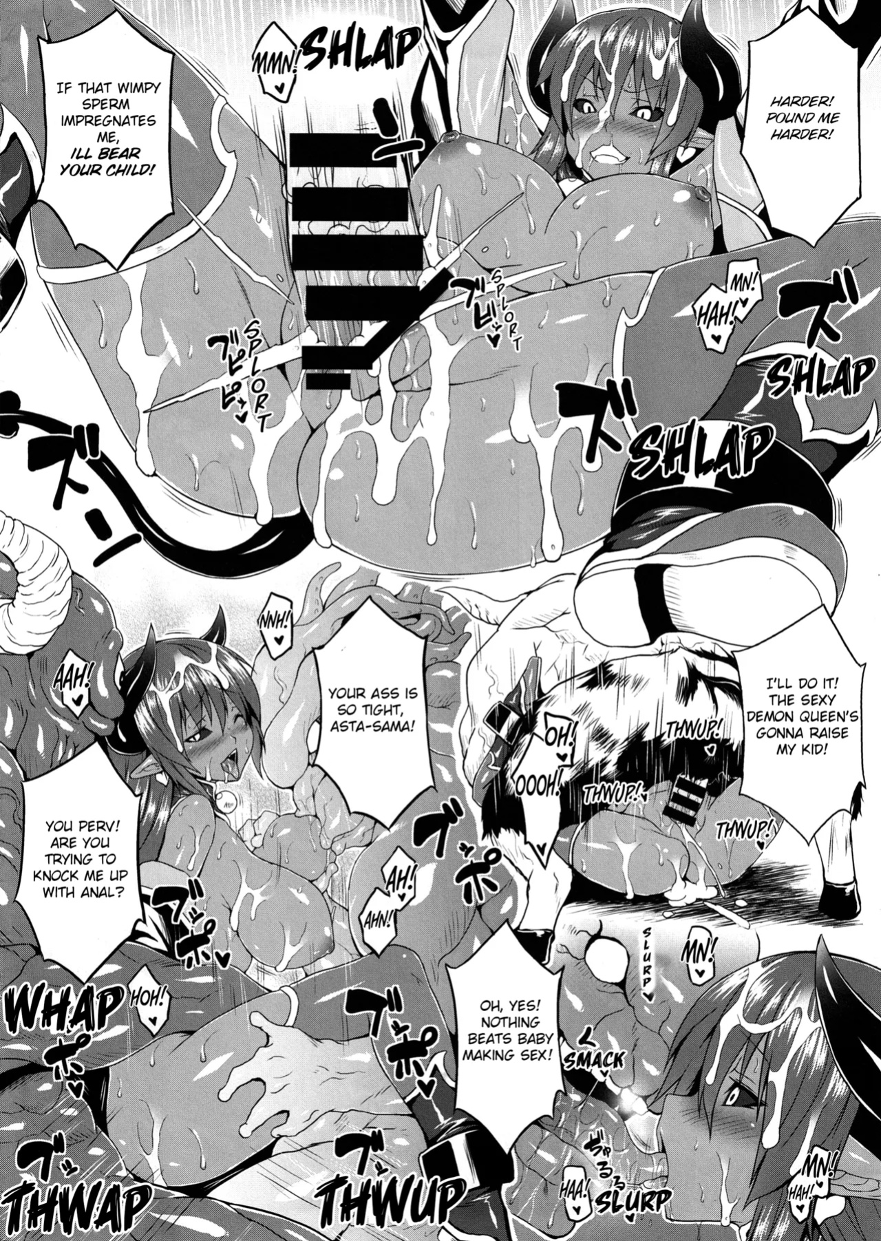 (C85) [Nounai Ekijiru (Somejima)] Tsuya Maou-sama no Oshigoto | The Sexy Demon Queen's Job (Shinrabanshou Choco) [EHCOVE]